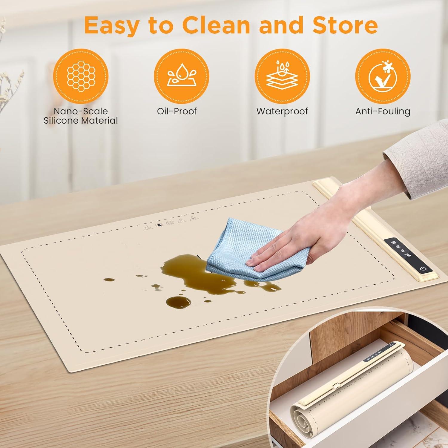 Bandeja Calentadora Eléctrica Plegable Flylipu 300W Beige