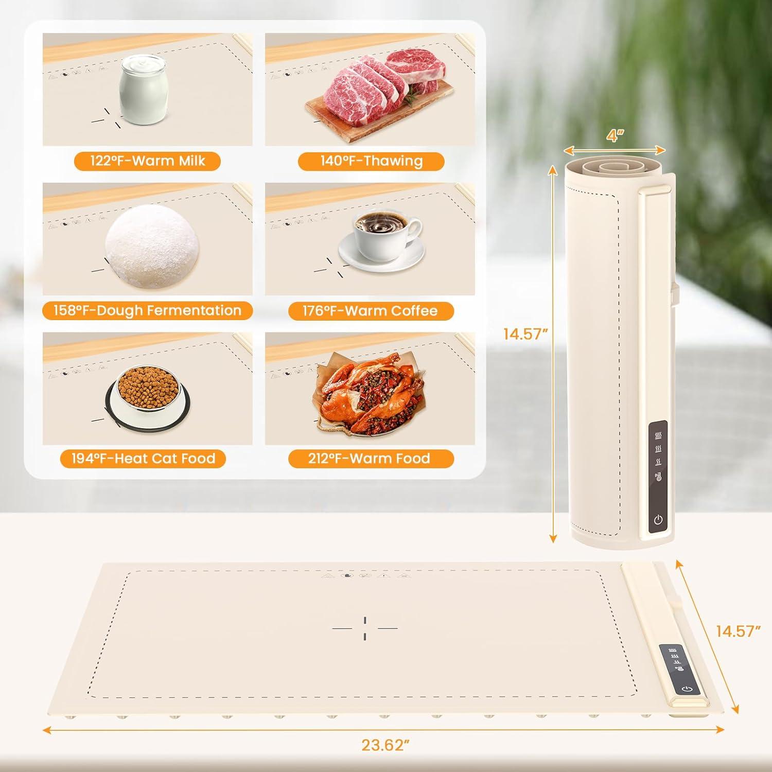 Bandeja Calentadora Eléctrica Plegable Flylipu 300W Beige