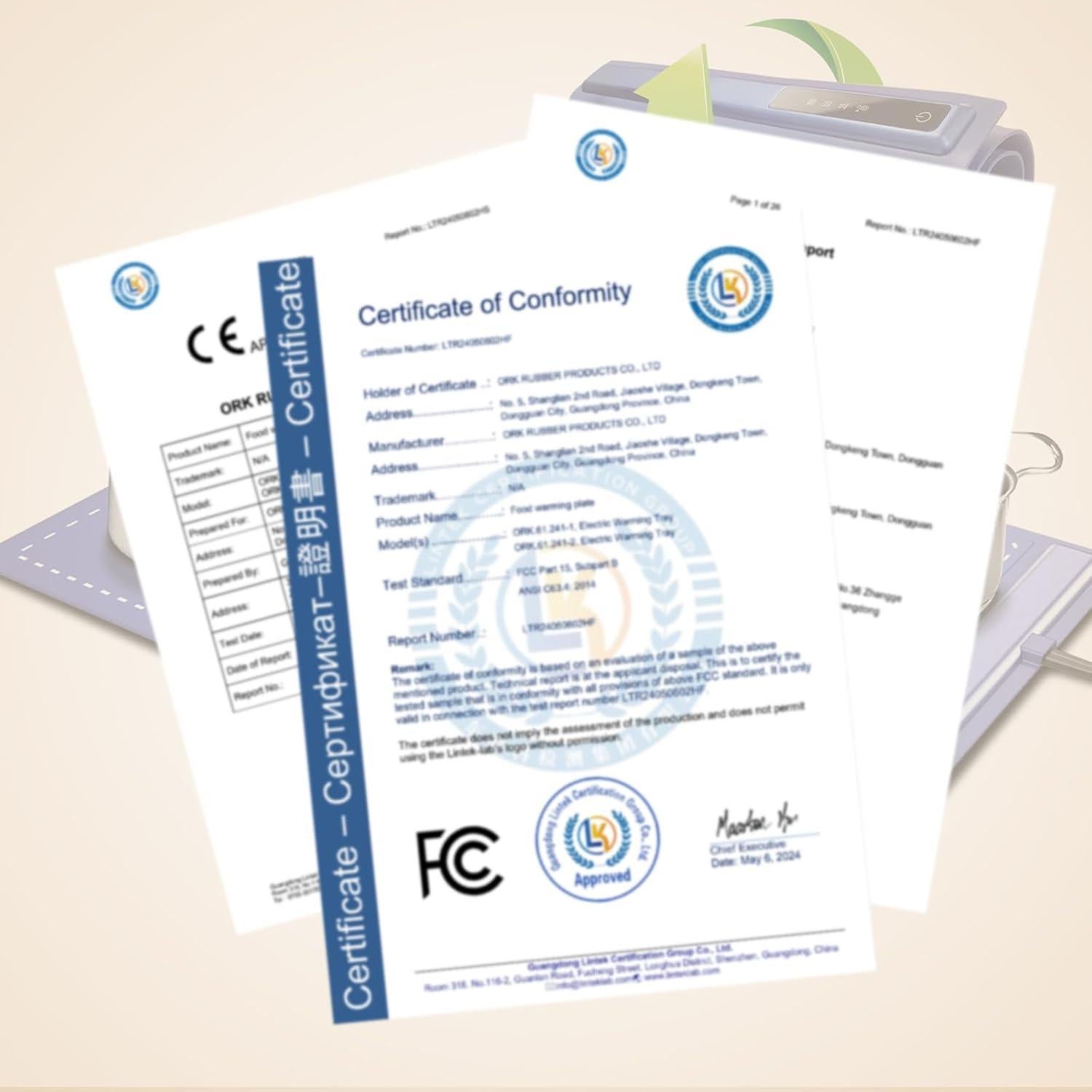 Bandeja Calentadora Eléctrica Plegable Flylipu 300W Beige