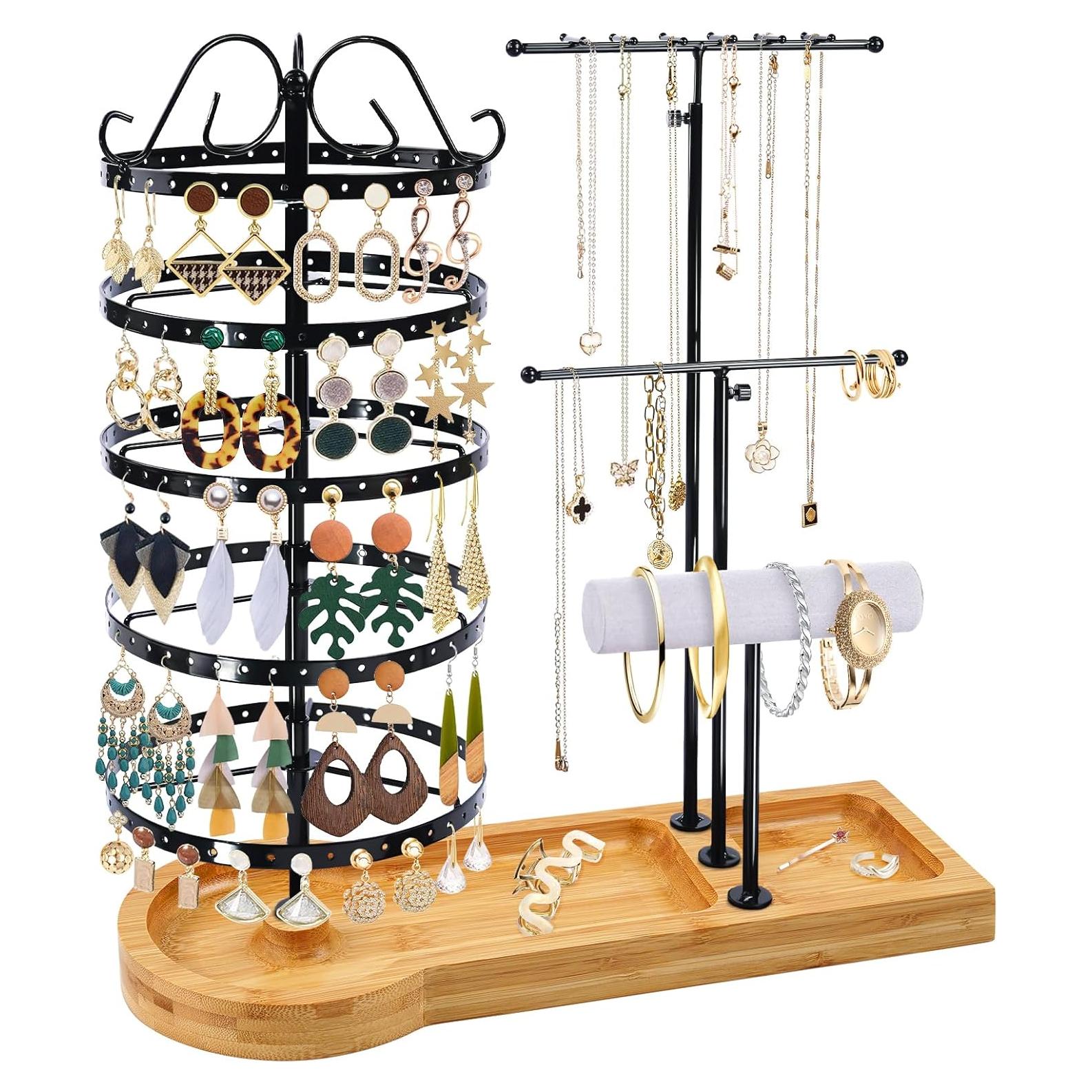 Soporte Organizador de Joyería SMFANLIN Rotatorio Ajustable