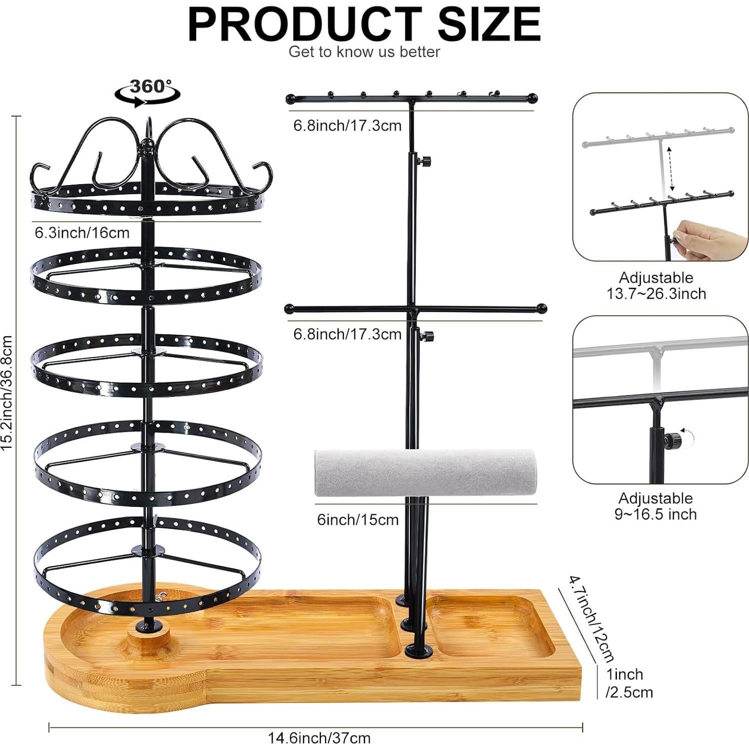 Soporte Organizador de Joyería SMFANLIN Rotatorio Ajustable