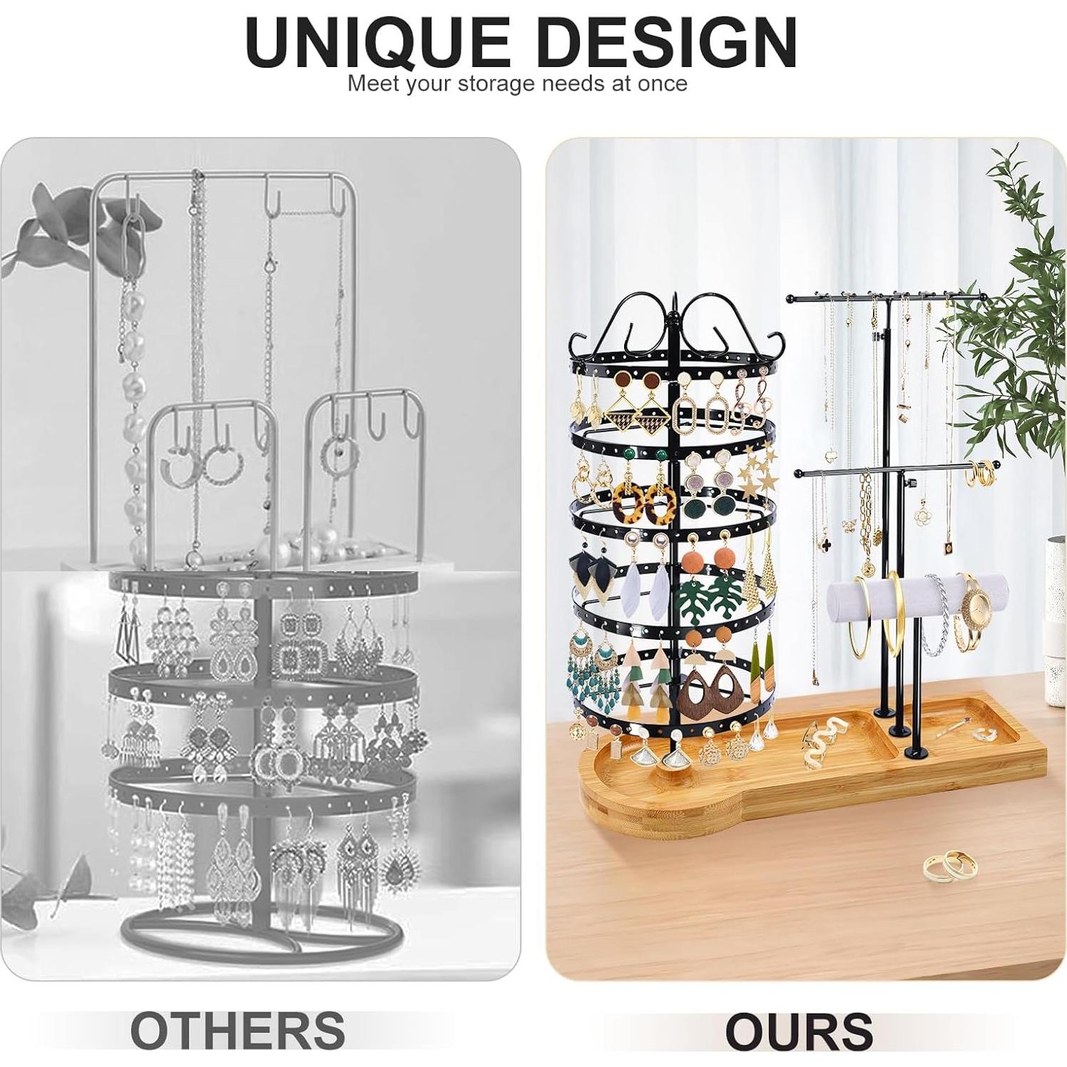 Soporte Organizador de Joyería SMFANLIN Rotatorio Ajustable