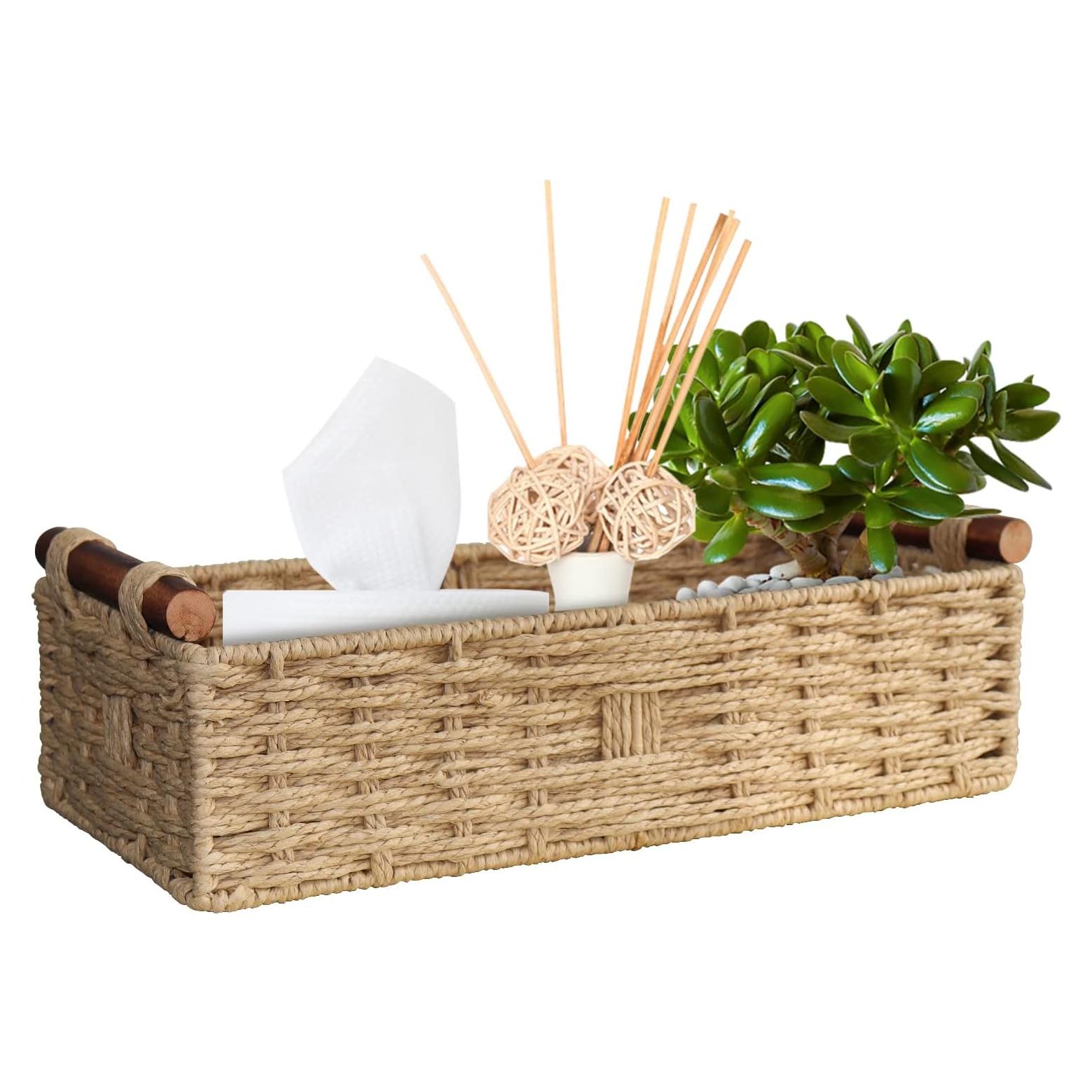 Cesta de Almacenamiento Redonda Beige STOBSK 36.8x16.8cm