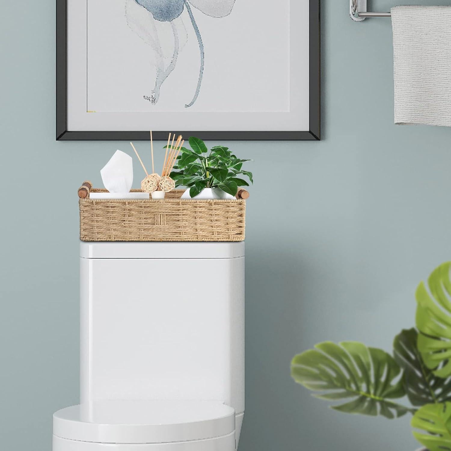 Cesta de Almacenamiento Redonda Beige STOBSK 36.8x16.8cm