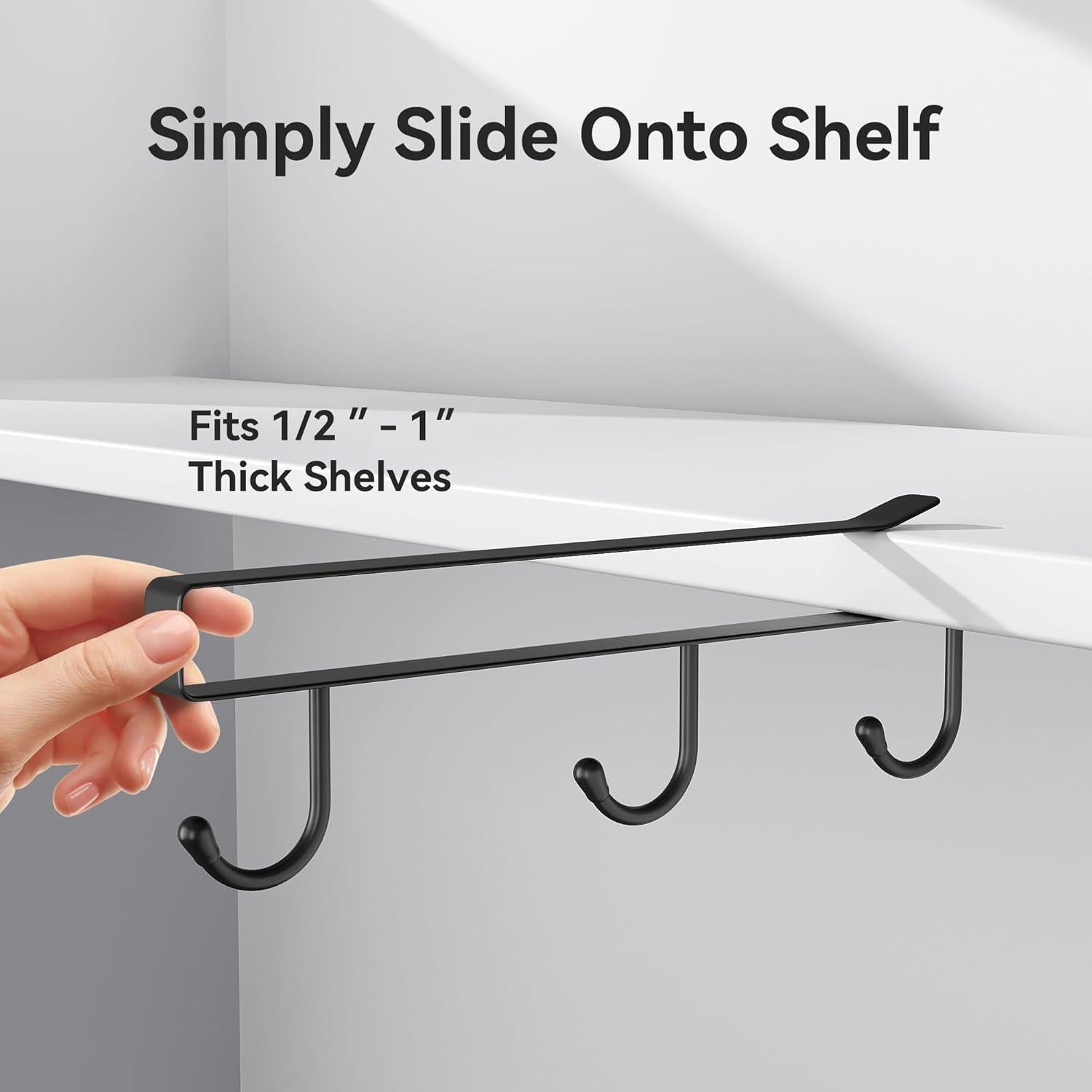 Soporte para Tazas ECROCY Negro, Organizador de Gabinete 3pcs