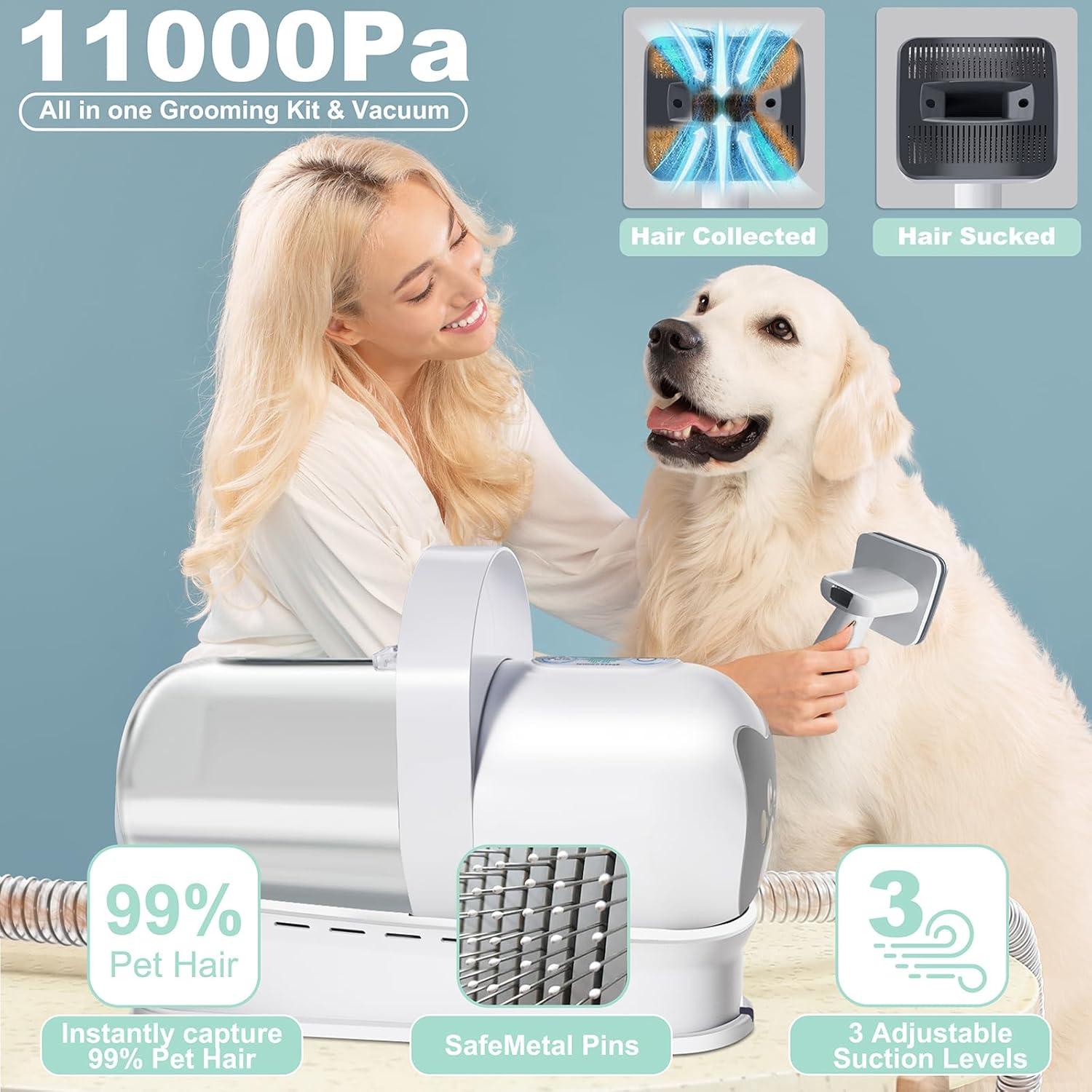 Kit de Acicalamiento 7 en 1 IEVENW para Perros y Gatos Blanco