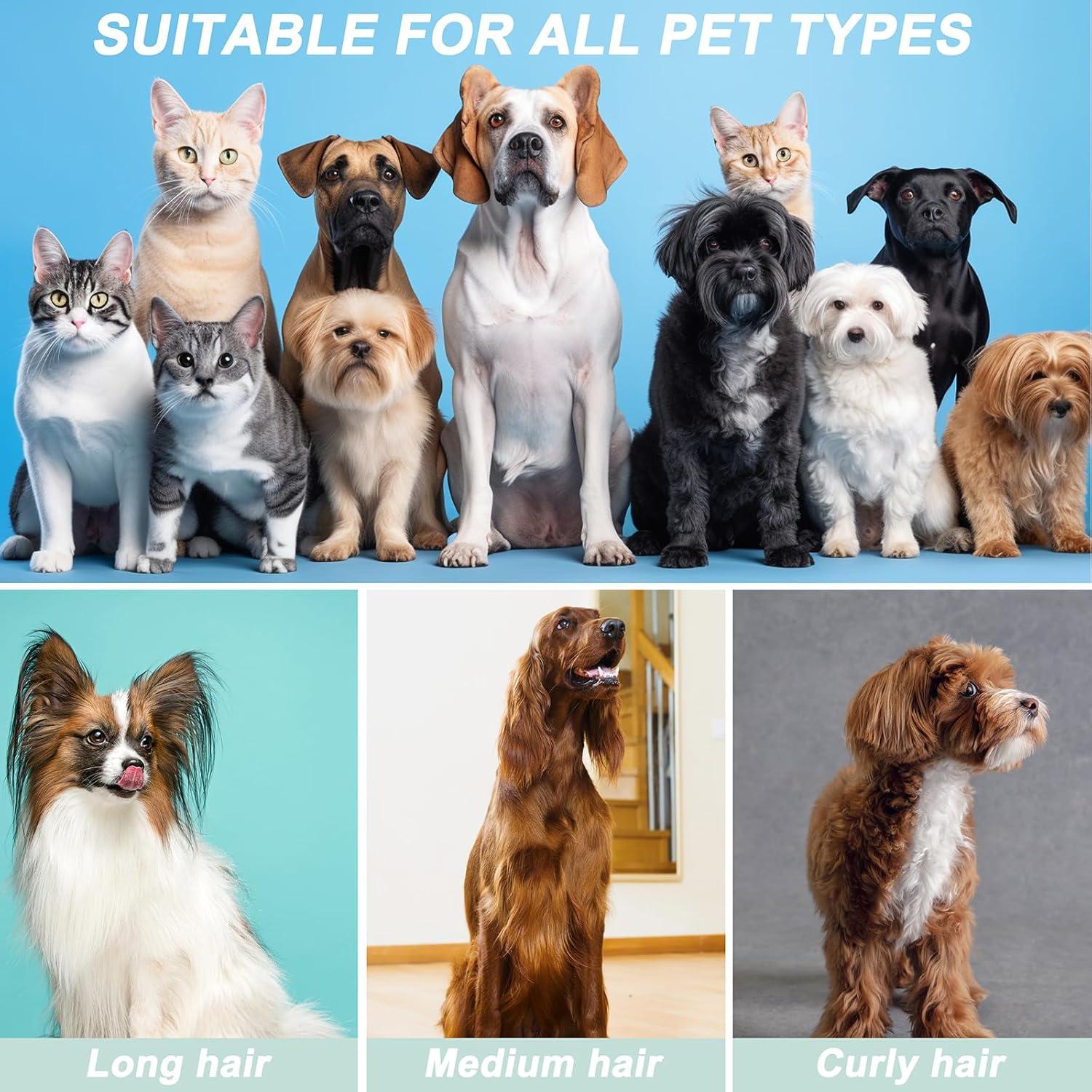 Kit de Acicalamiento 7 en 1 IEVENW para Perros y Gatos Blanco