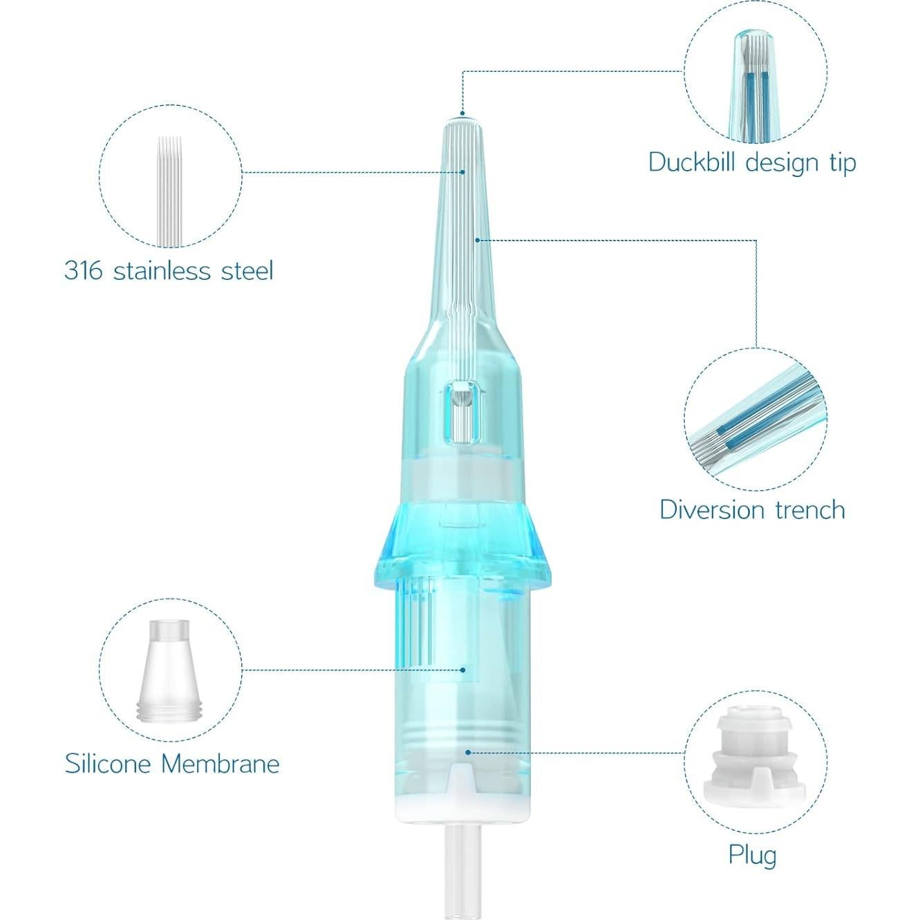 Agujas de Tatuaje TATELF 1R 0.18mm Cartucho 20PCS