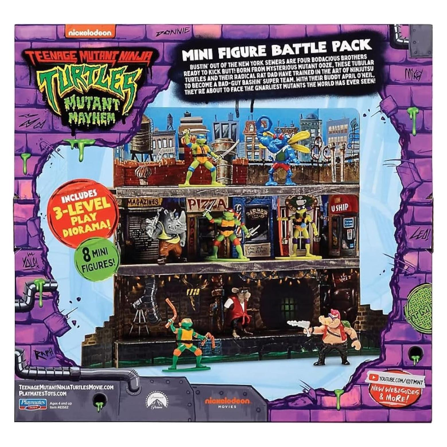 Mini Figuras Tortugas Ninja Playmates 8 Piezas 5 cm