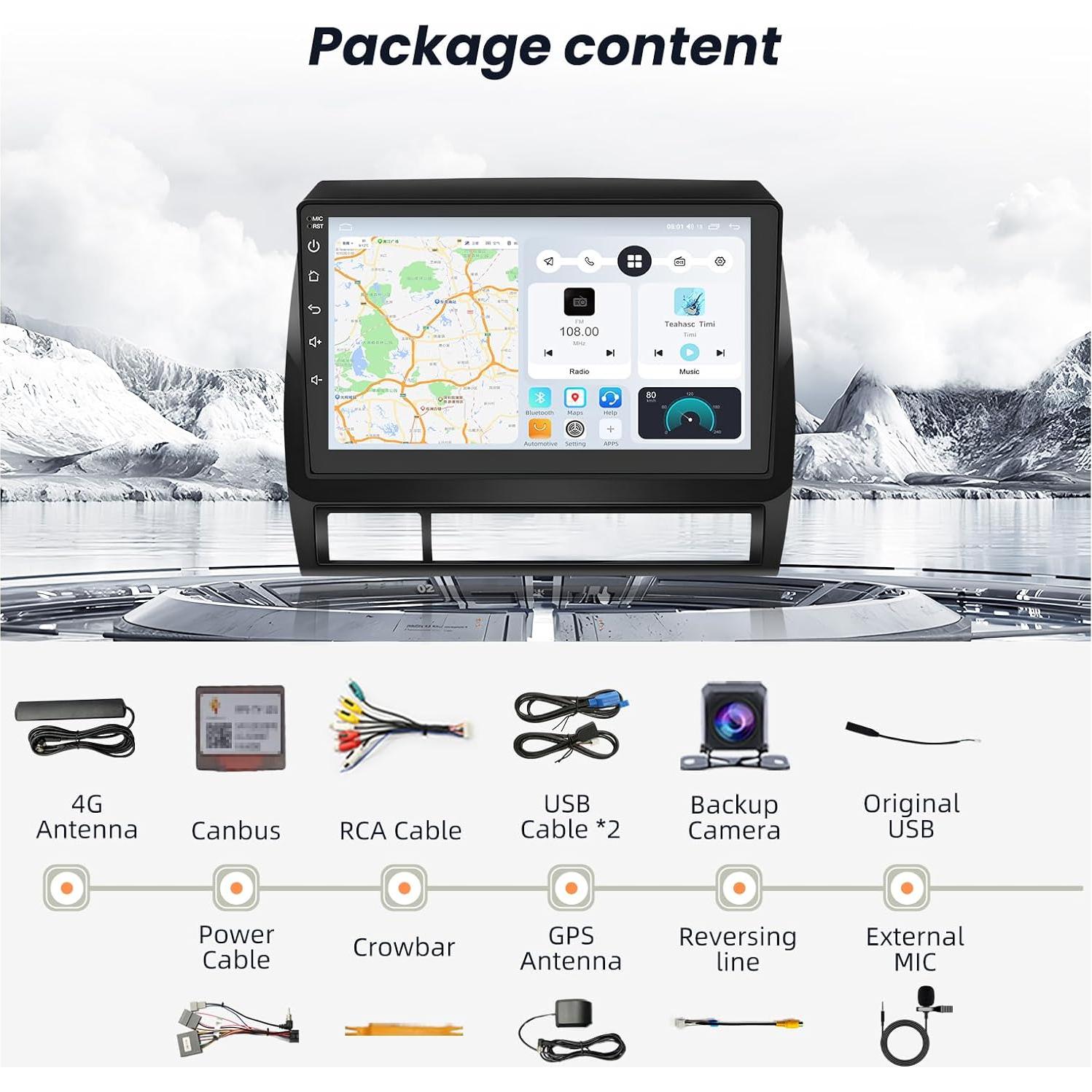 Estéreo de Coche Toyota Tacoma 2005-2015 9" HD Carplay GPS