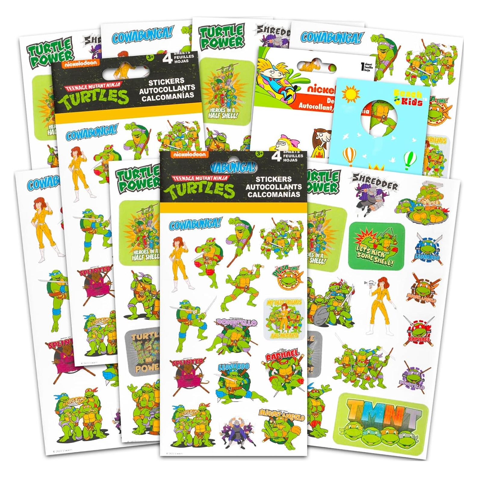 Conjunto de Stickers TMNT Nickelodeon 120 Piezas para Niños