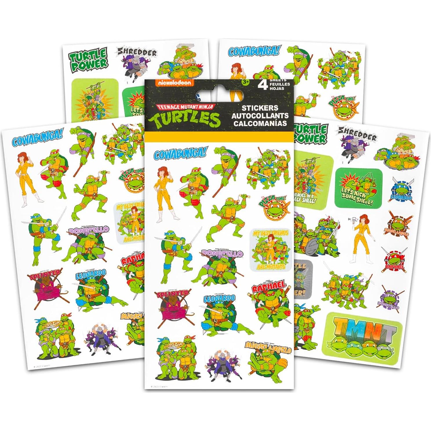 Conjunto de Stickers TMNT Nickelodeon 120 Piezas para Niños