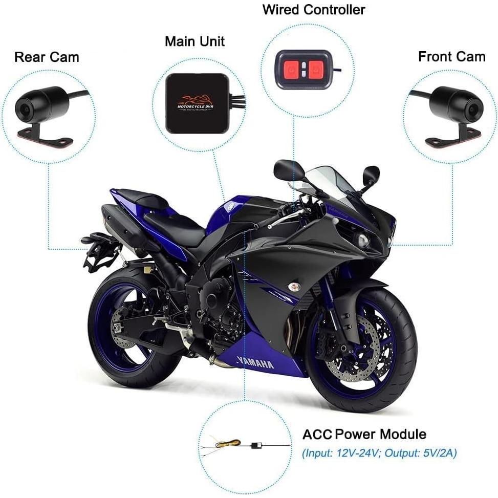 Cámara de Salpicadero para Motocicleta VSYSTO D6 HD 1080P