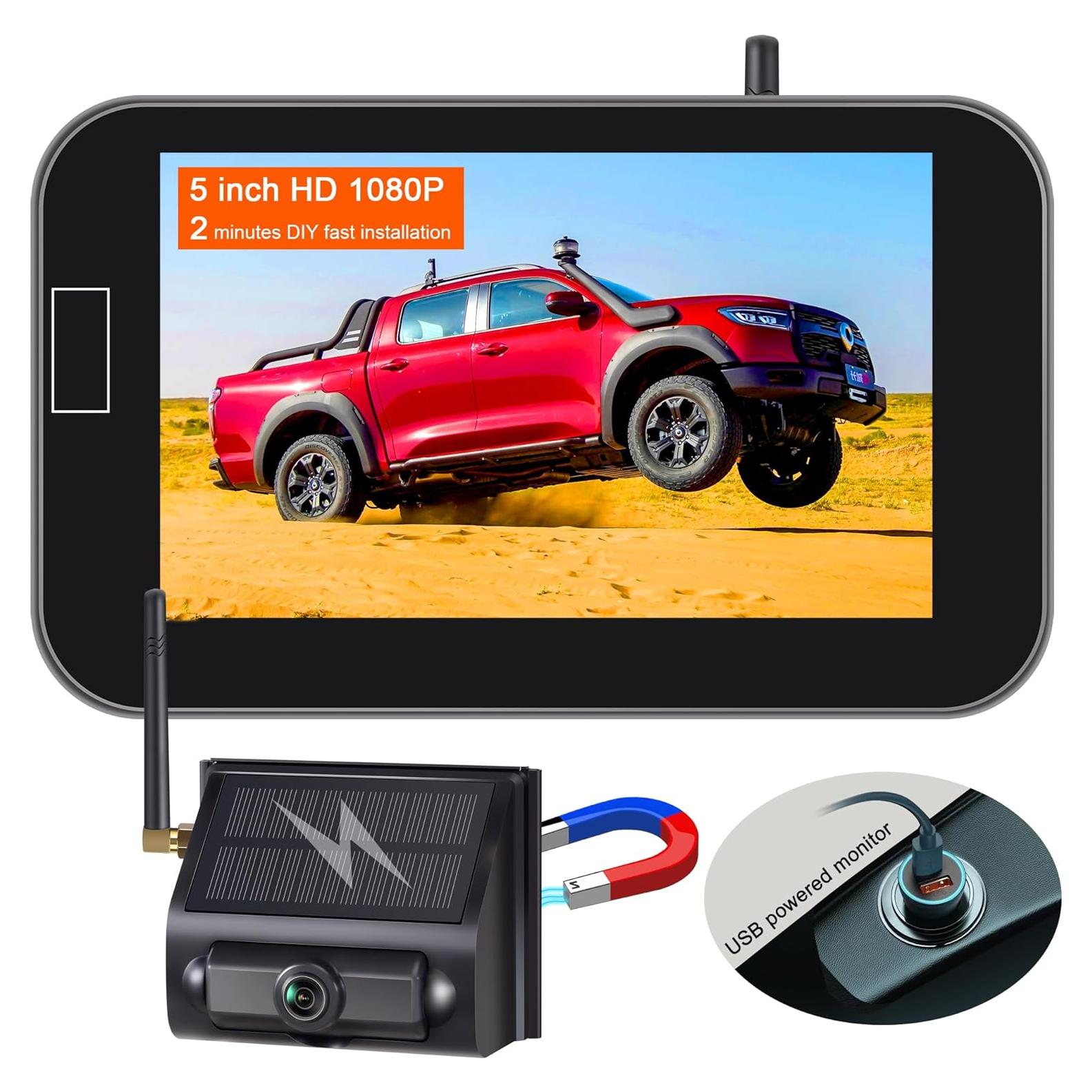 Cámara de Respaldo Inalámbrica Solar YIMU 5" HD 1080P