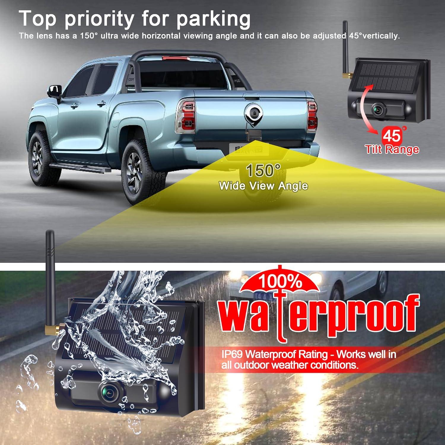 Cámara de Respaldo Inalámbrica Solar YIMU 5" HD 1080P