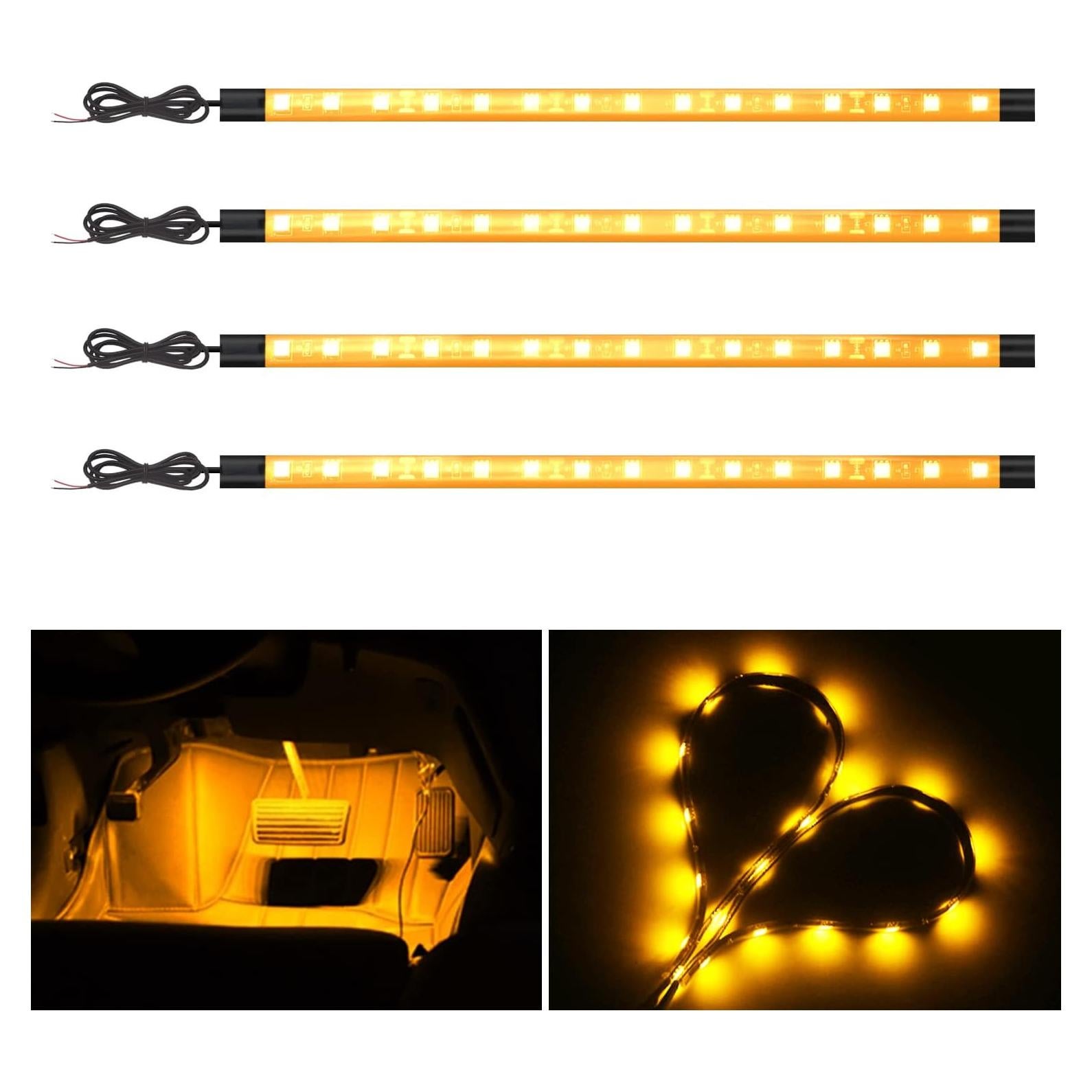 Luces de tira LED Amarillo YM E-Bright 30CM a prueba de agua