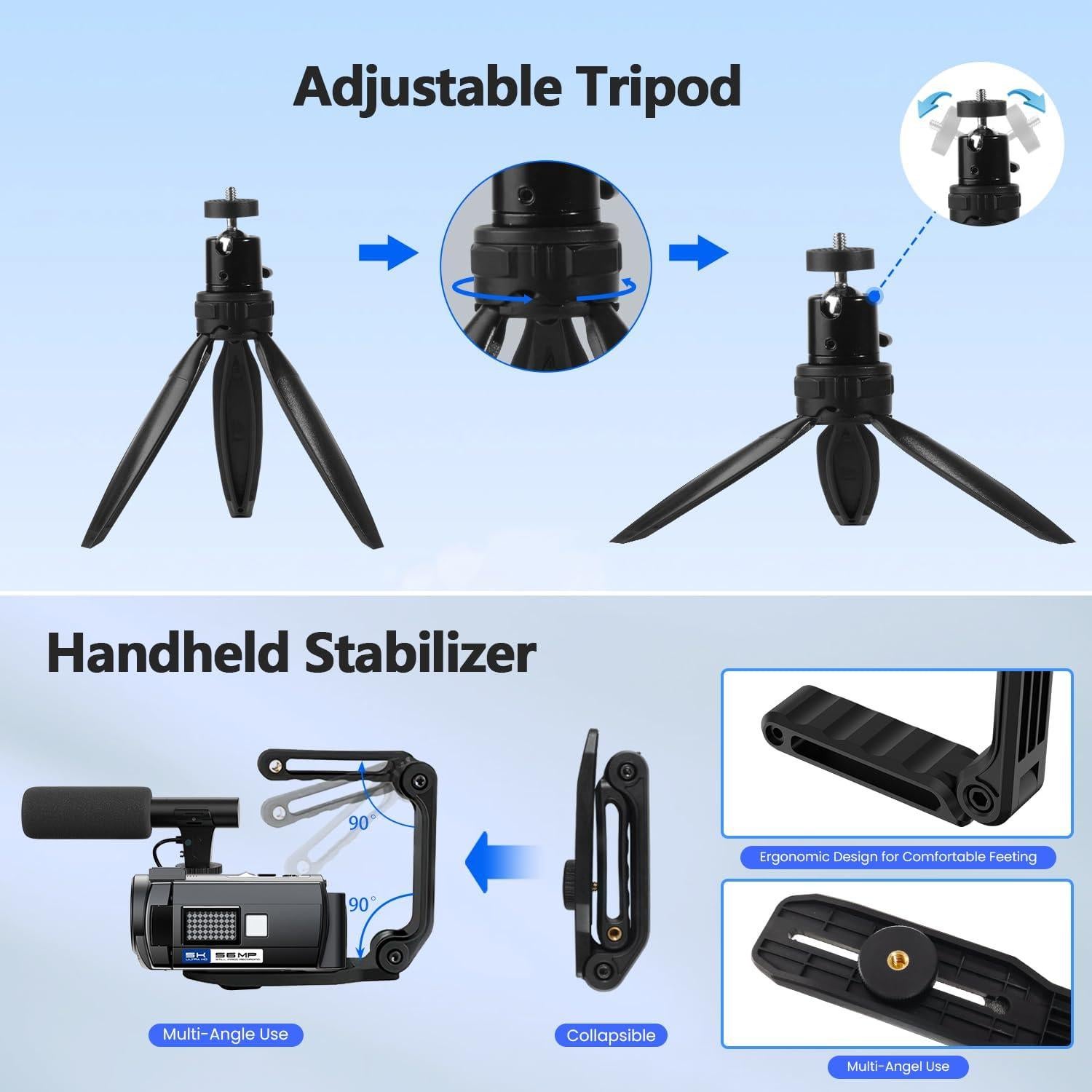 Cámara de Video CAMWORLD 5K 56MP Doble Lente 16X Zoom