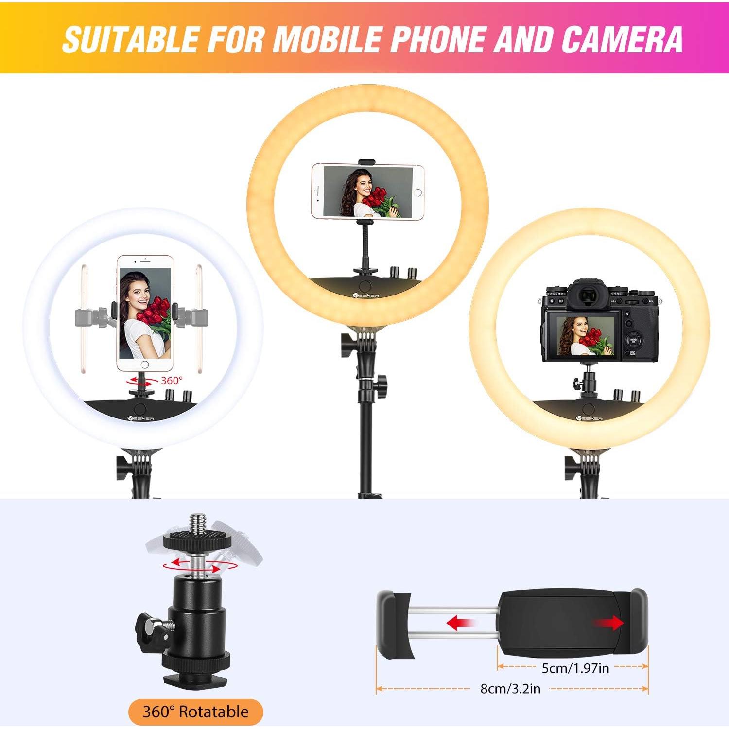 Anillo de Luz LED 35cm Yesker con Soporte Ajustable y USB