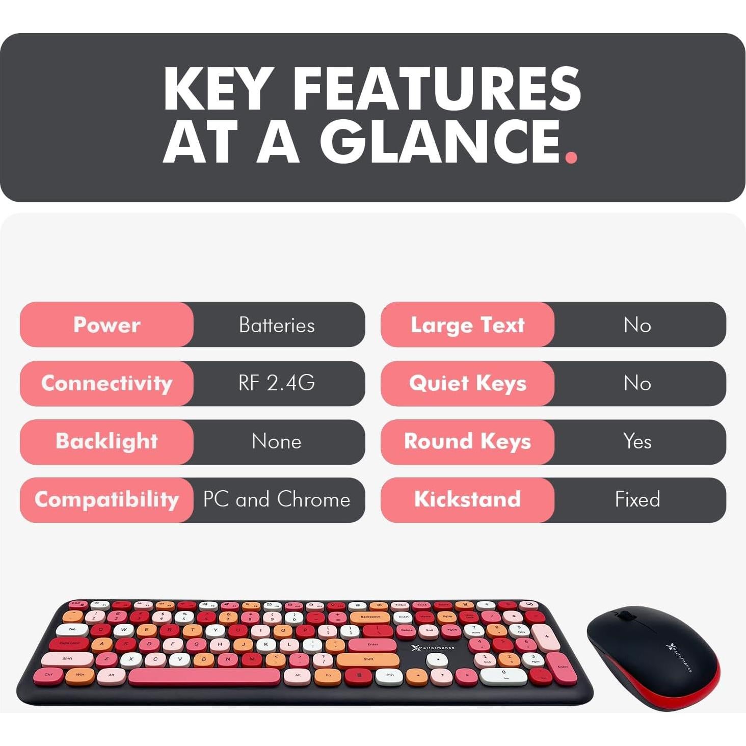 Combo Teclado y Ratón Inalámbrico X9 Retro Multicolor 2.4G