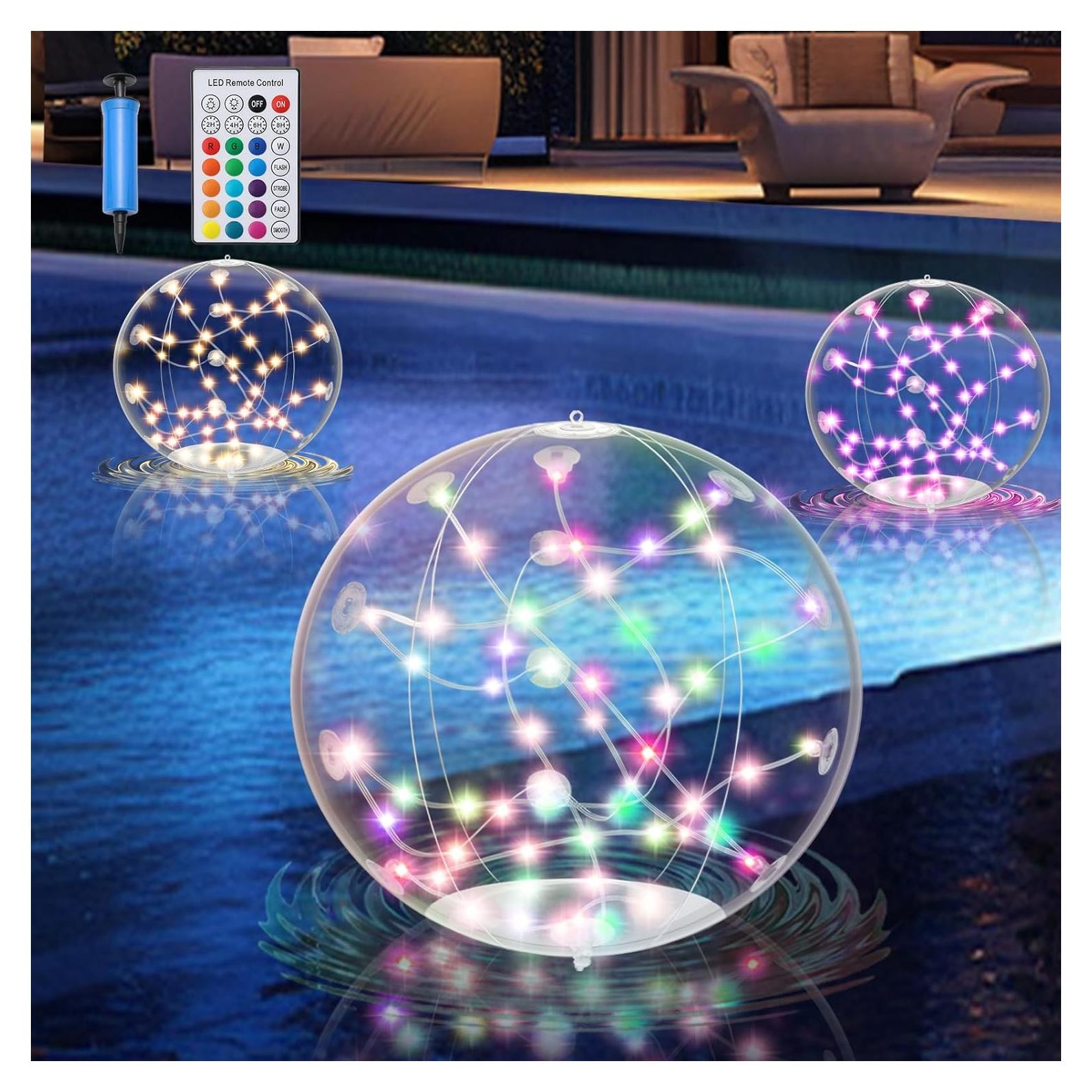 Luz Solar Flotante LuckSky 14.5" RGBW para Piscina