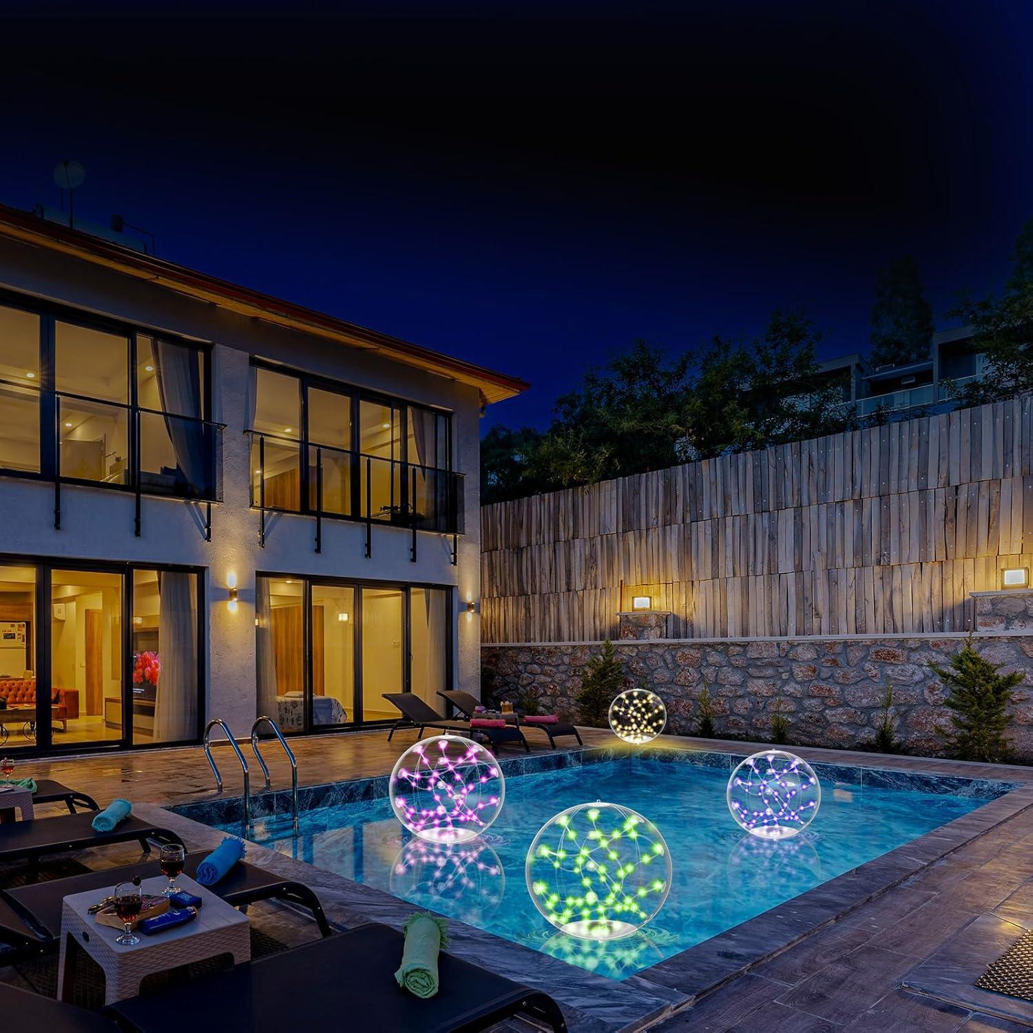 Luz Solar Flotante LuckSky 14.5" RGBW para Piscina