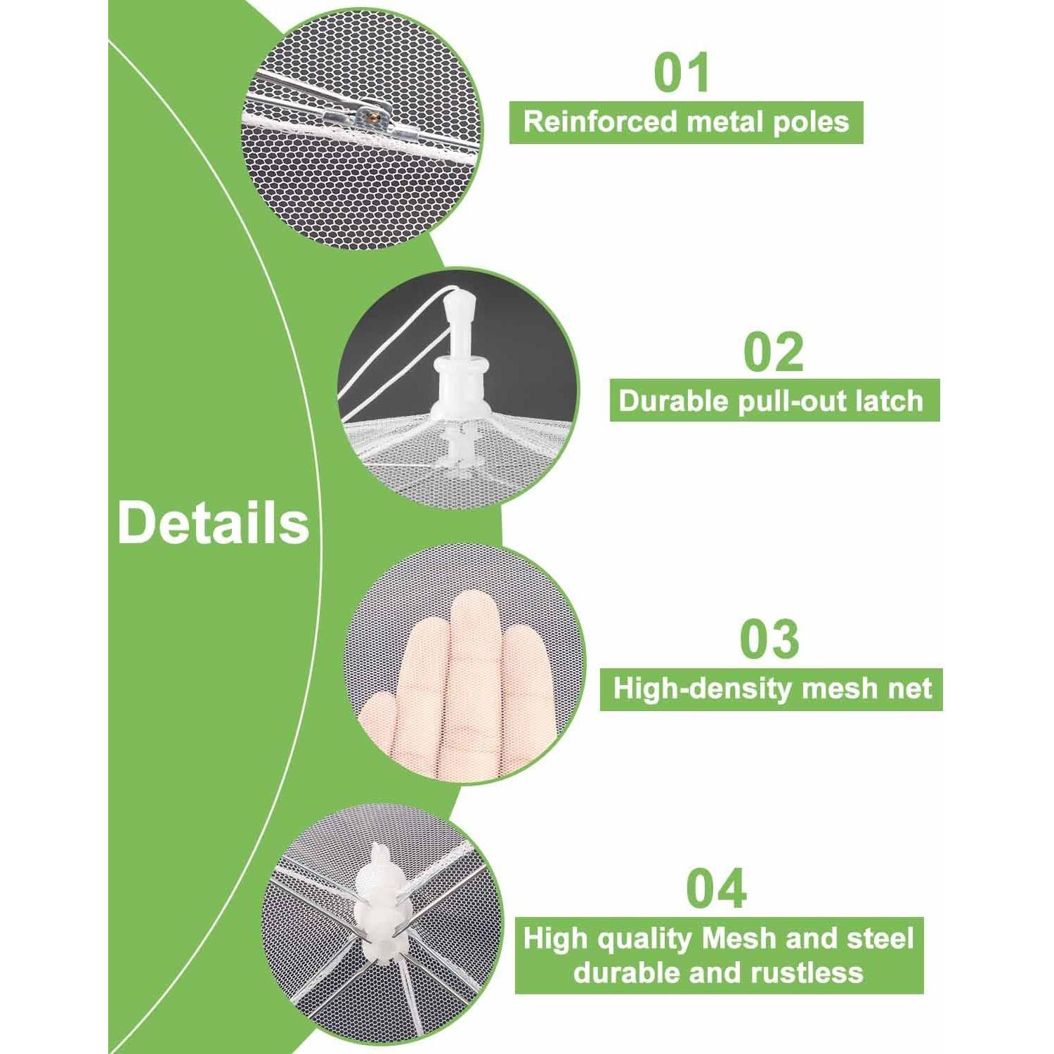 Carpa de Comida de Malla Lauon 43x43cm Antiinsectos Plegable