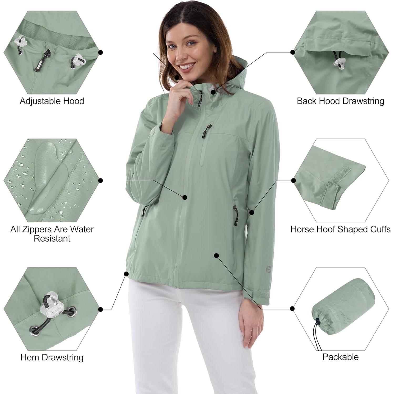 Chaqueta de Lluvia Plegable Outdoor Ventures Mujeres Aqua