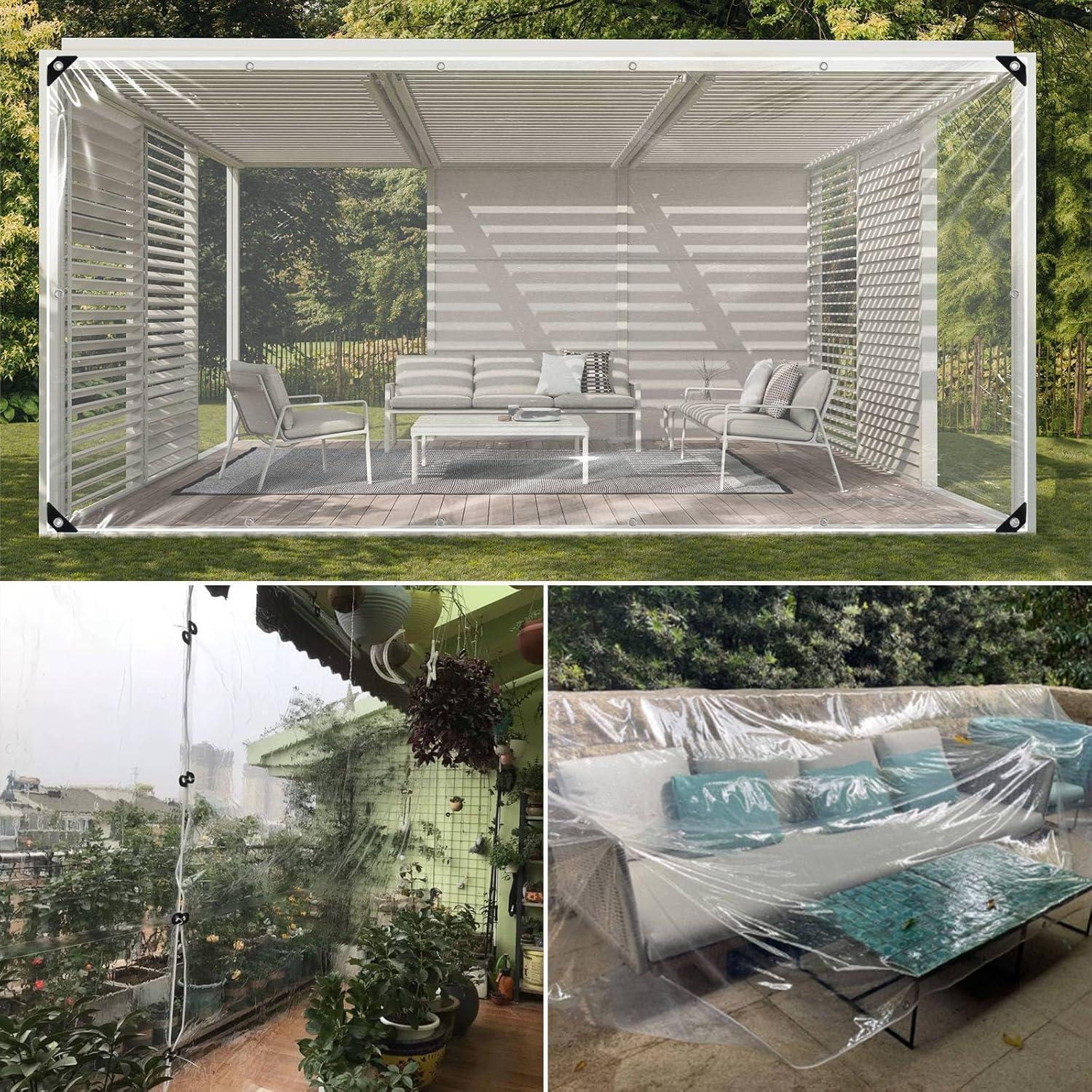 Lona Transparente Resistente al Agua MINGPINHUIUS 0.8x1.2M