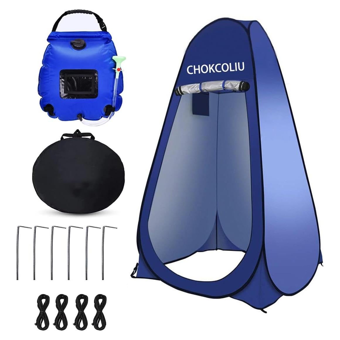 Tienda de Ducha Portátil CHOKCOLIU 120x120x190 cm Azul