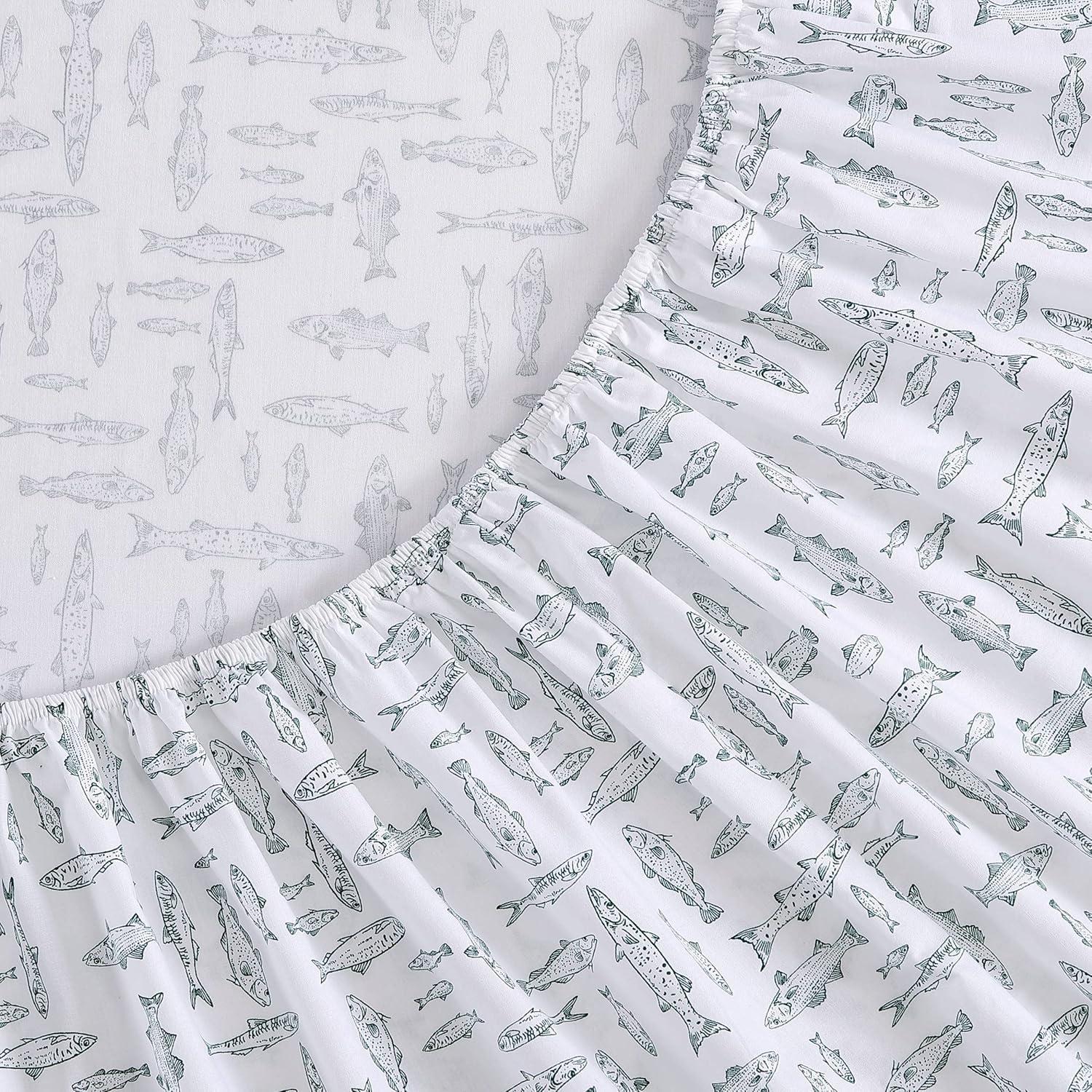 Juego de Sábanas Twin Eddie Bauer 100% Algodón Verde 3 Piezas