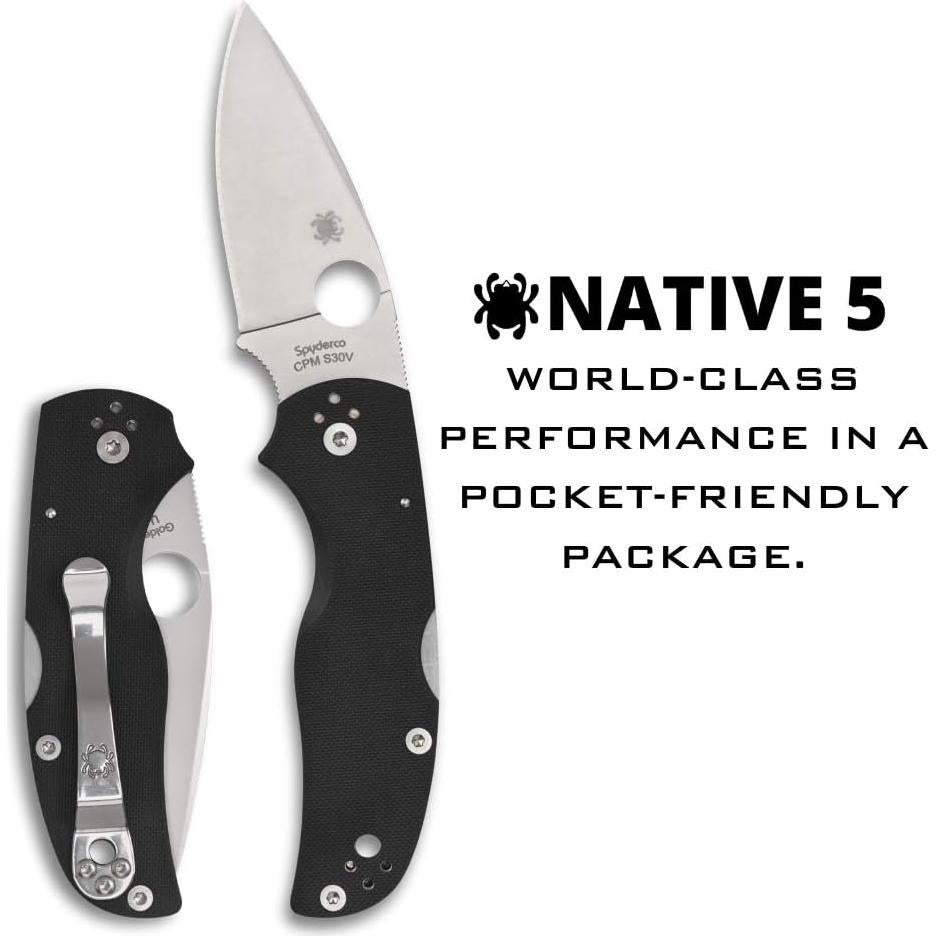 Cuchillo Plegable Spyderco Native 5 G-10 Negro 7.49 cm