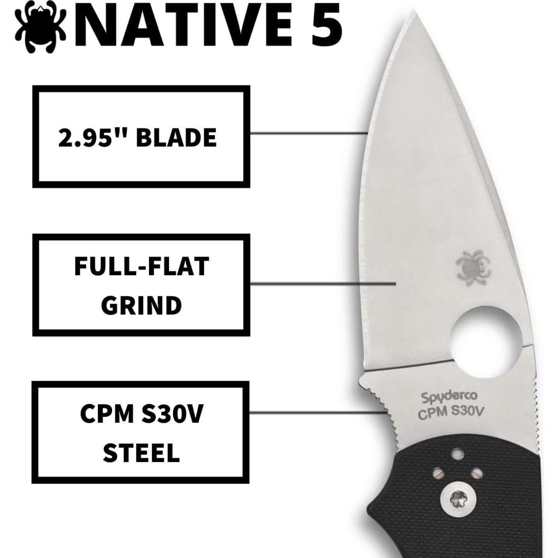 Cuchillo Plegable Spyderco Native 5 G-10 Negro 7.49 cm