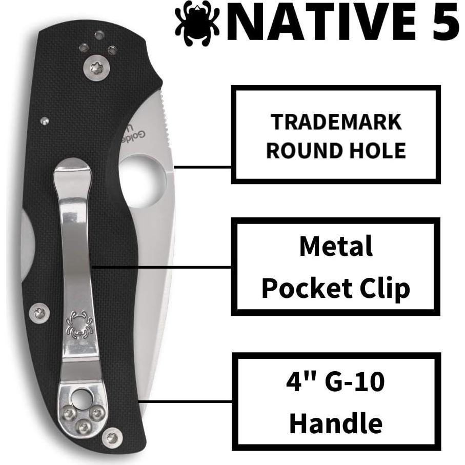 Cuchillo Plegable Spyderco Native 5 G-10 Negro 7.49 cm