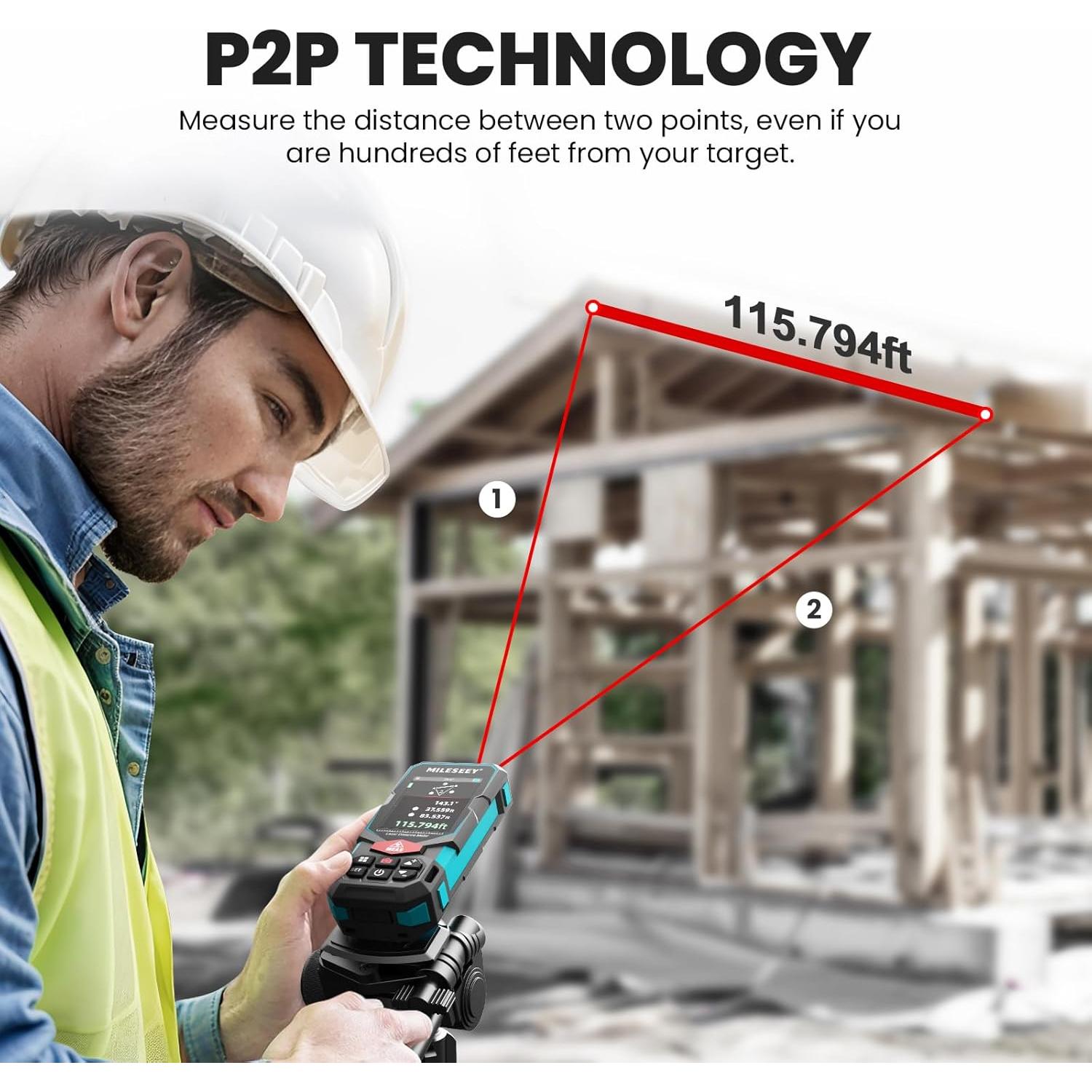 Medidor Láser MiLESEEY S7 Pro 100m con Trípode Ajustable