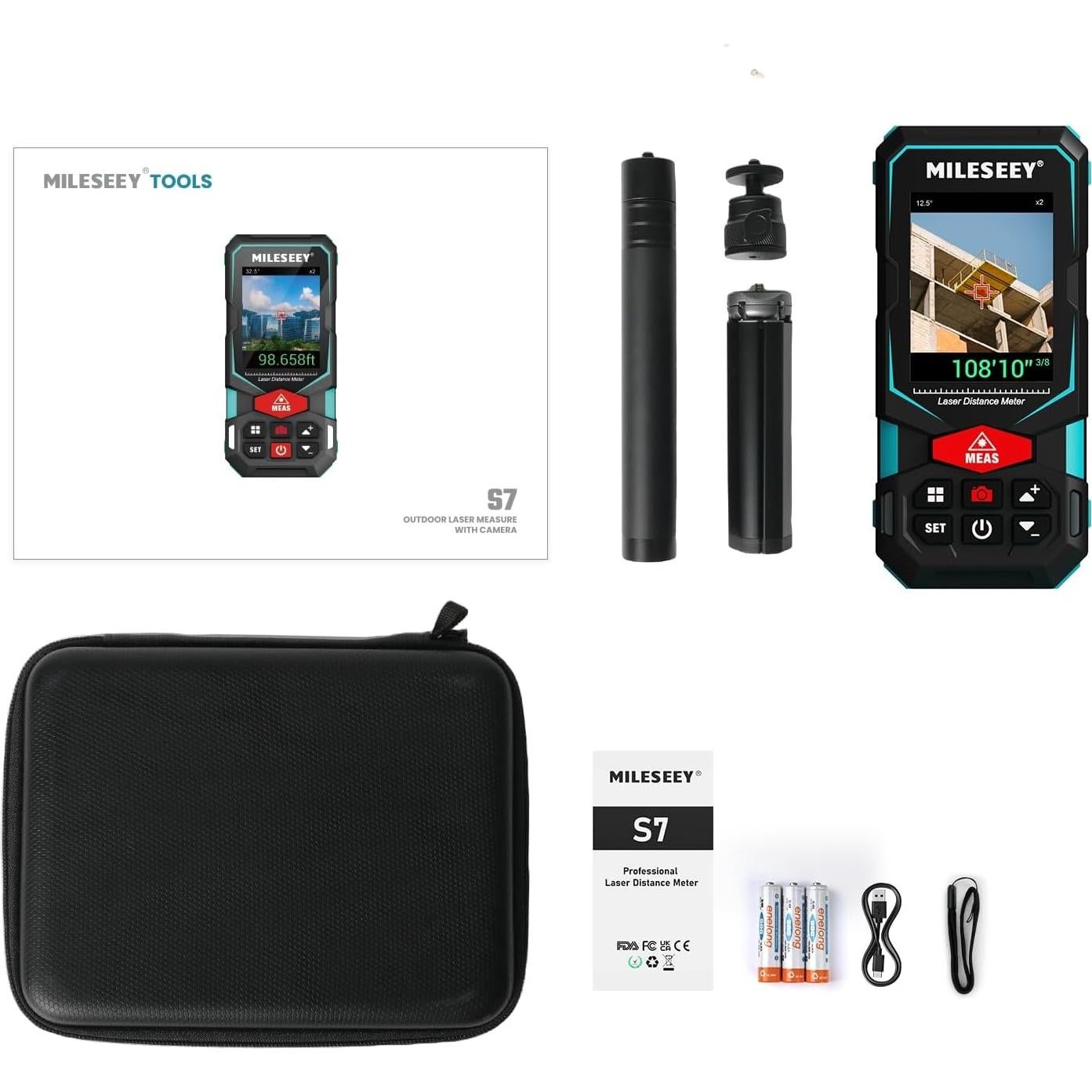 Medidor Láser MiLESEEY S7 Pro 100m con Trípode Ajustable