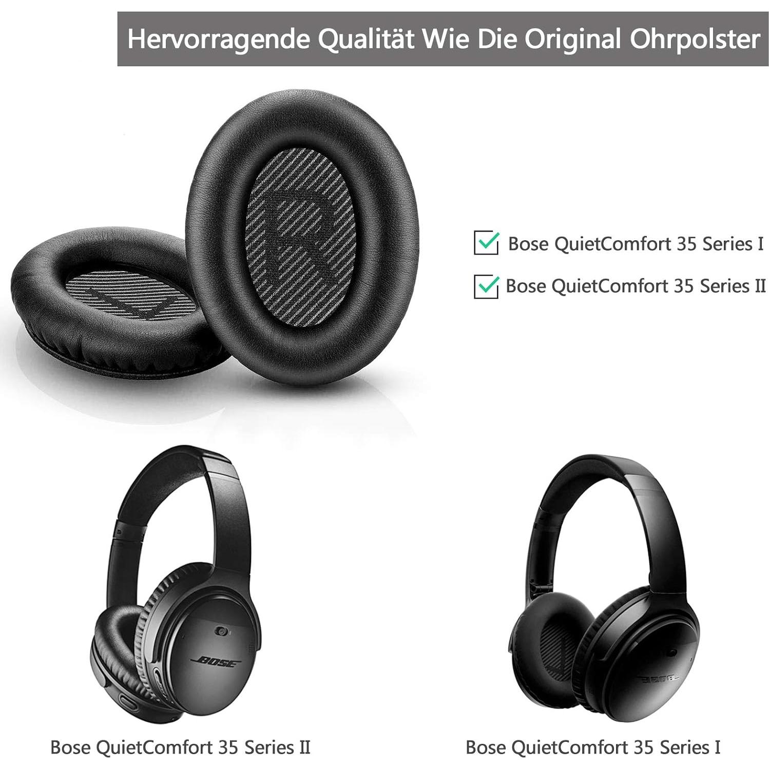 Almohadillas de Reemplazo Bose QuietComfort 35 QC35 II Negro