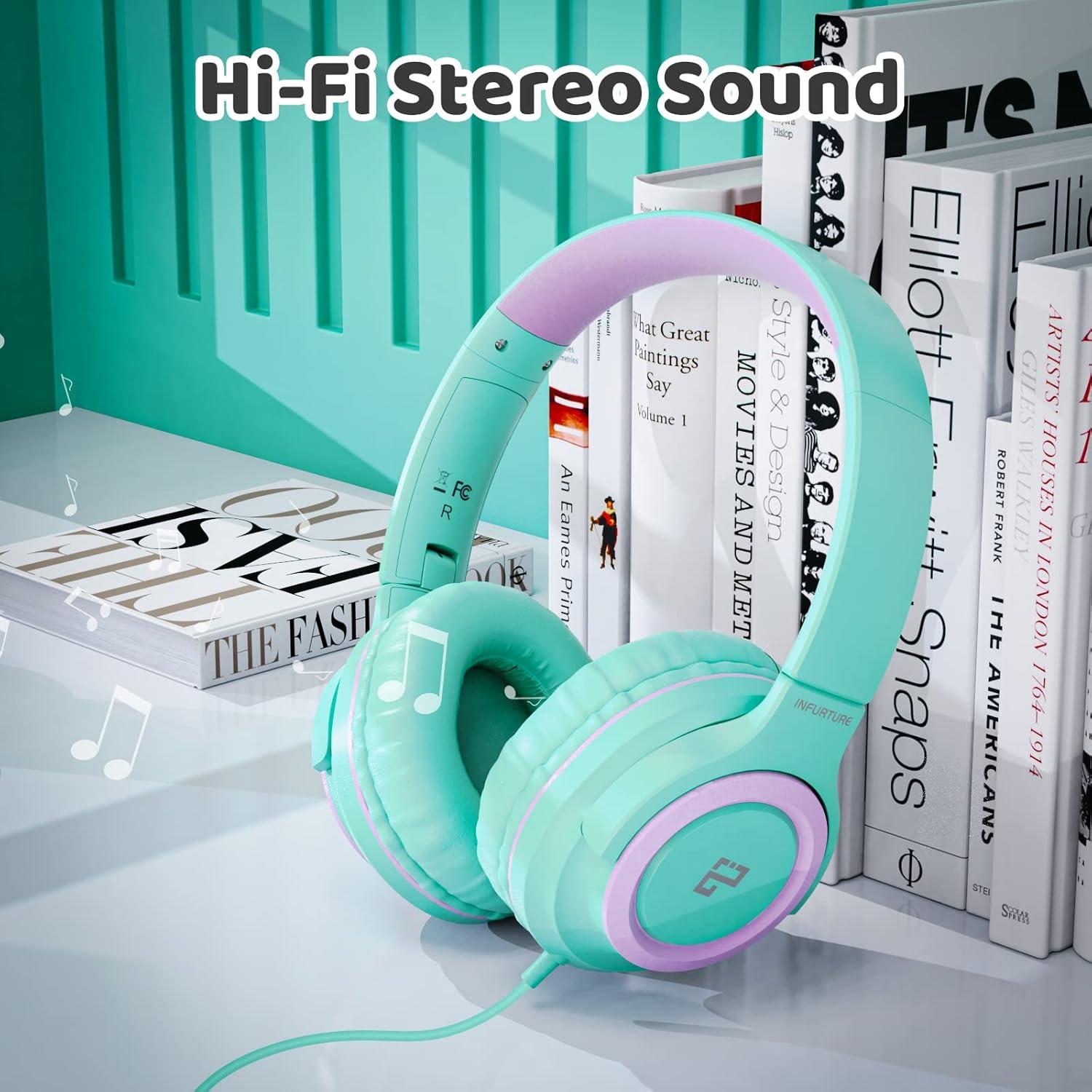 Auriculares INFURTURE para Niños con Micrófono 94dB Verde