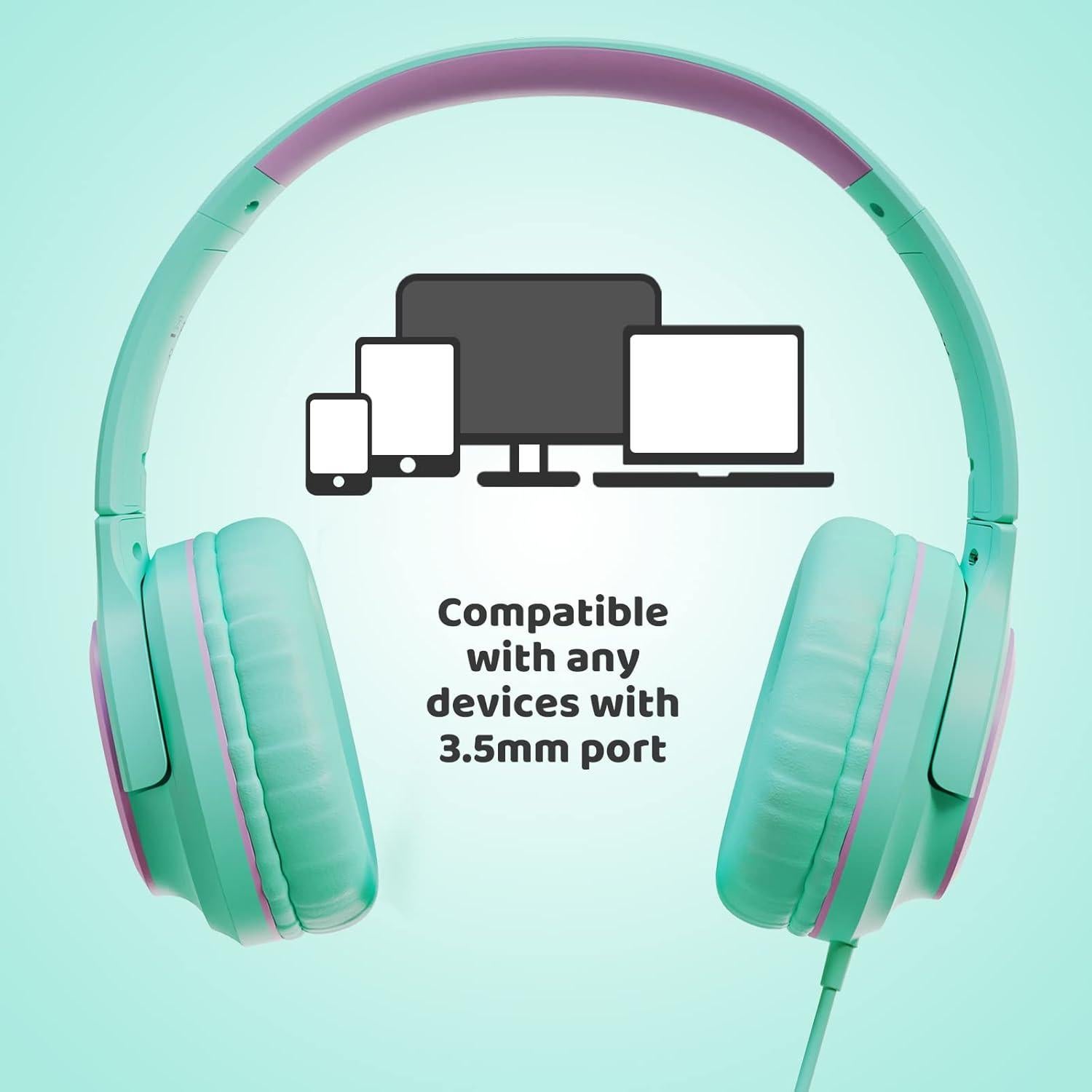 Auriculares INFURTURE para Niños con Micrófono 94dB Verde