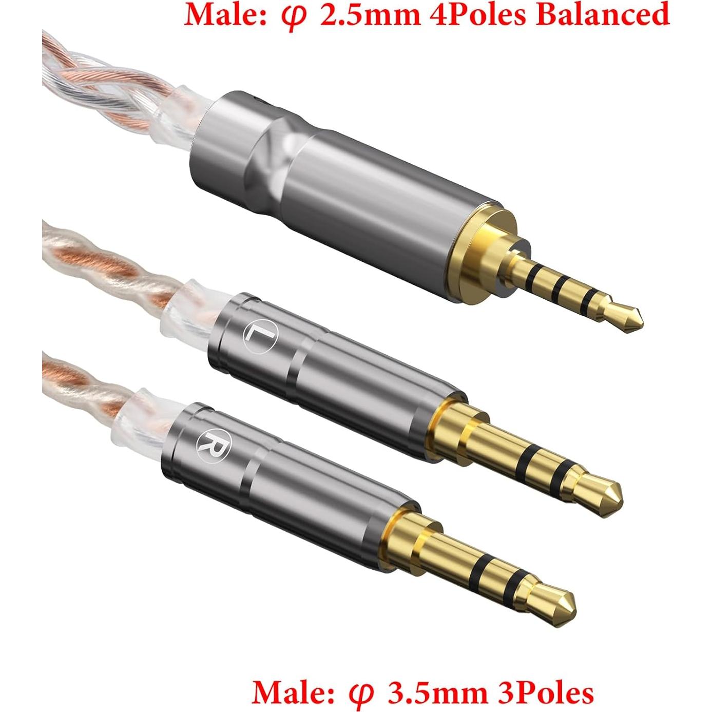 Cable de Audio Balanceado GEEKRIA 2.5mm a Doble 3.5mm 1.5m