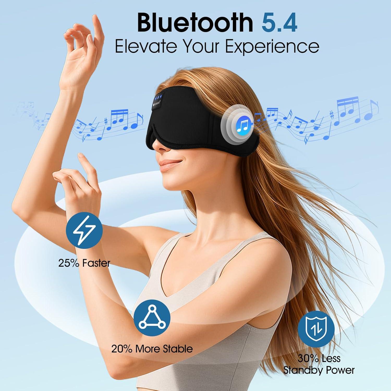 Auriculares Bluetooth ZUMUSEN con Máscara de Ojos 3D Ajustable