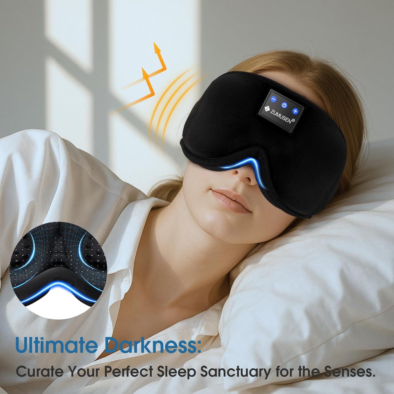 Auriculares Bluetooth ZUMUSEN con Máscara de Ojos 3D Ajustable