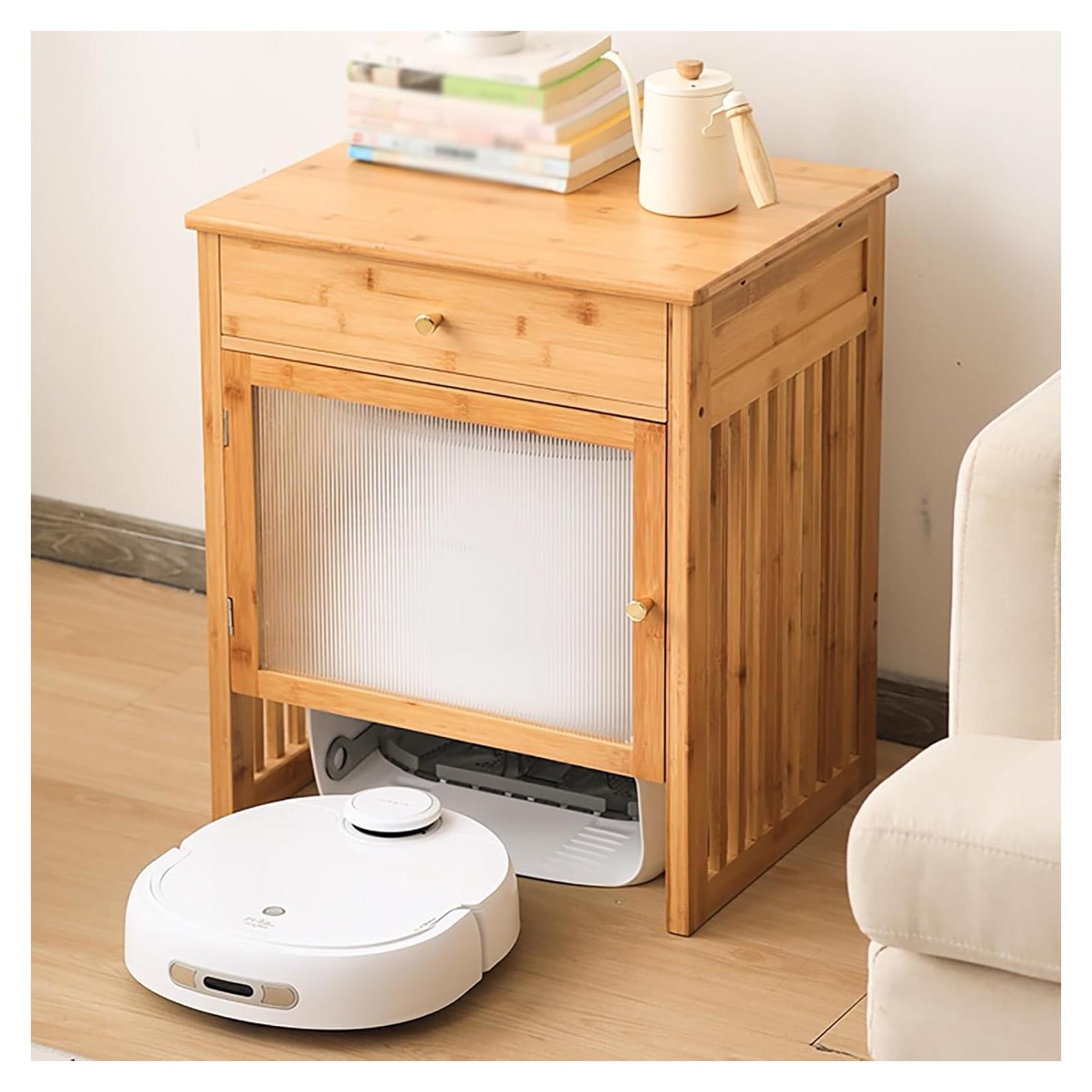 Gabinete Oculto para Robot Aspirador MLYAYE Natural 52x41x63.5cm