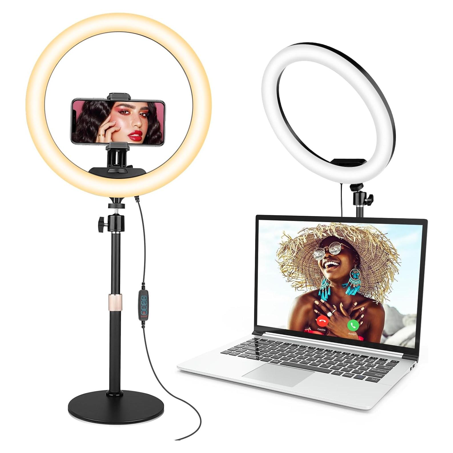 Luz de Anillo LED Sensyne 30.48cm con Soporte y Control Remoto