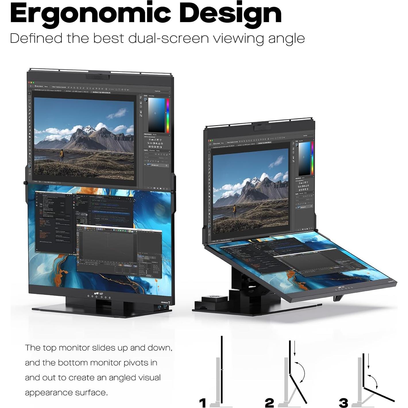 Monitores Duales Mobile Pixels Geminos T 60.45 cm Touch