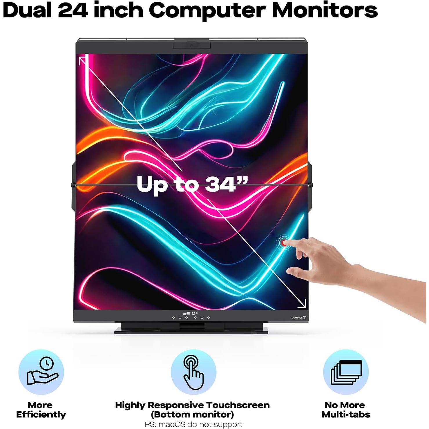 Monitores Duales Mobile Pixels Geminos T 60.45 cm Touch