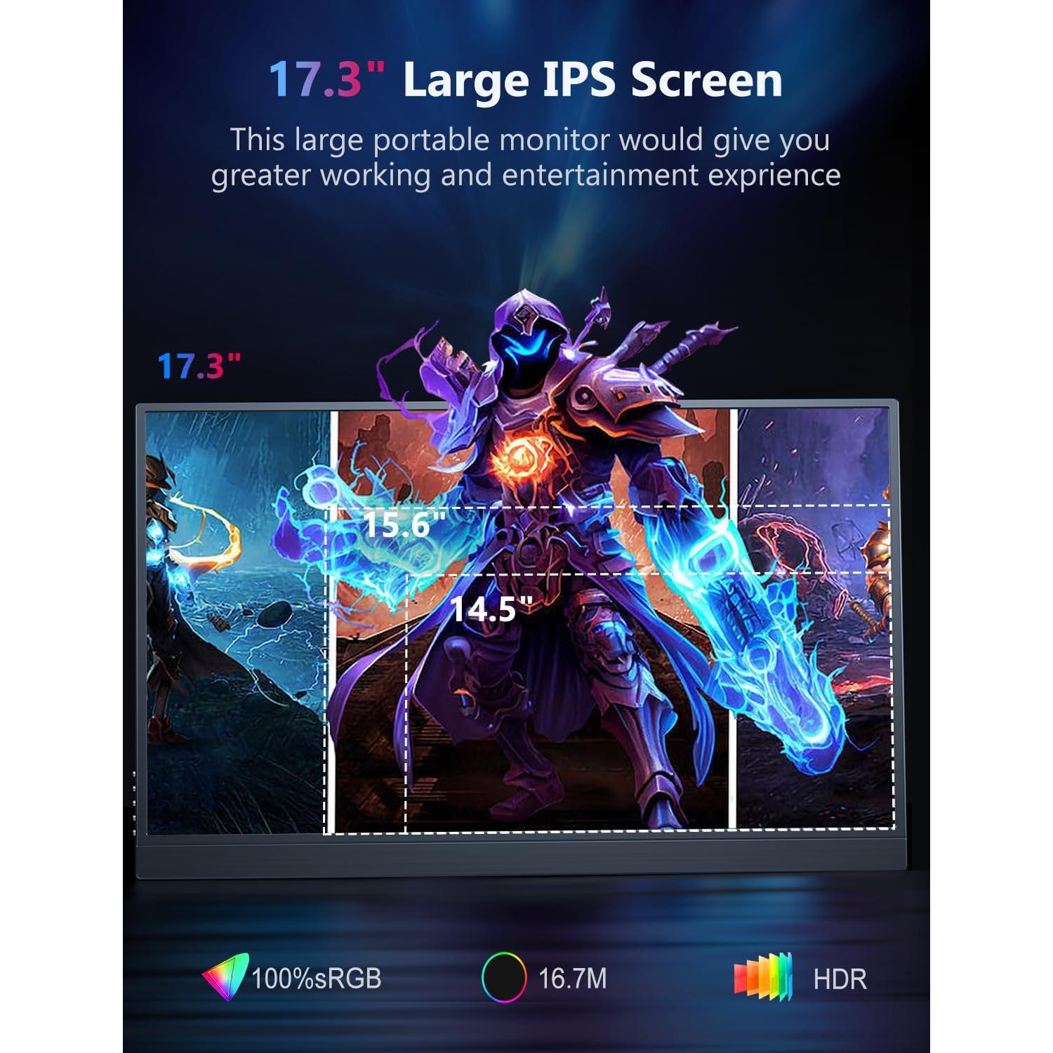 Monitor Portátil 4K MAGICRAVEN 17.3" IPS 400 Nits