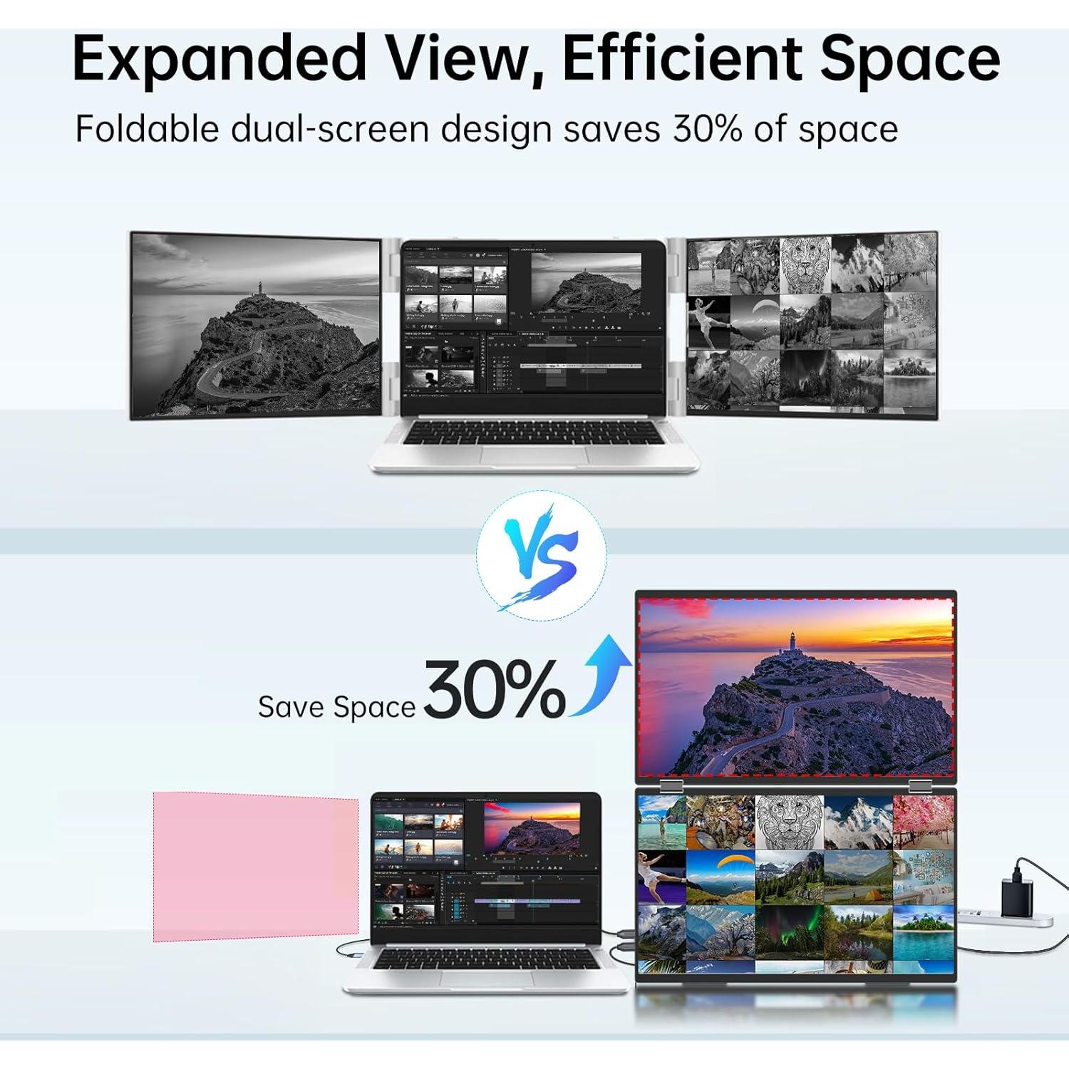 InnoView Extensor de Pantalla 46.99cm 1080P 100Hz Duales