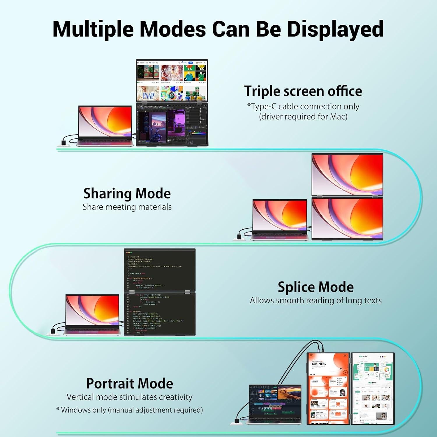 InnoView Extensor de Pantalla 46.99cm 1080P 100Hz Duales