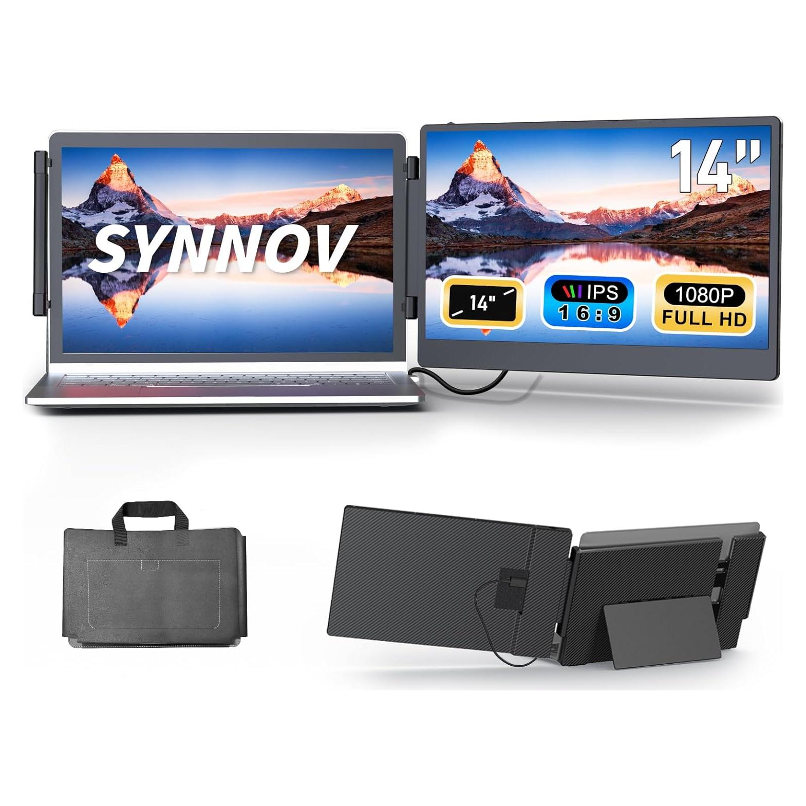 Monitor Portátil Synnov 14" 1080P con Altavoz y Soporte