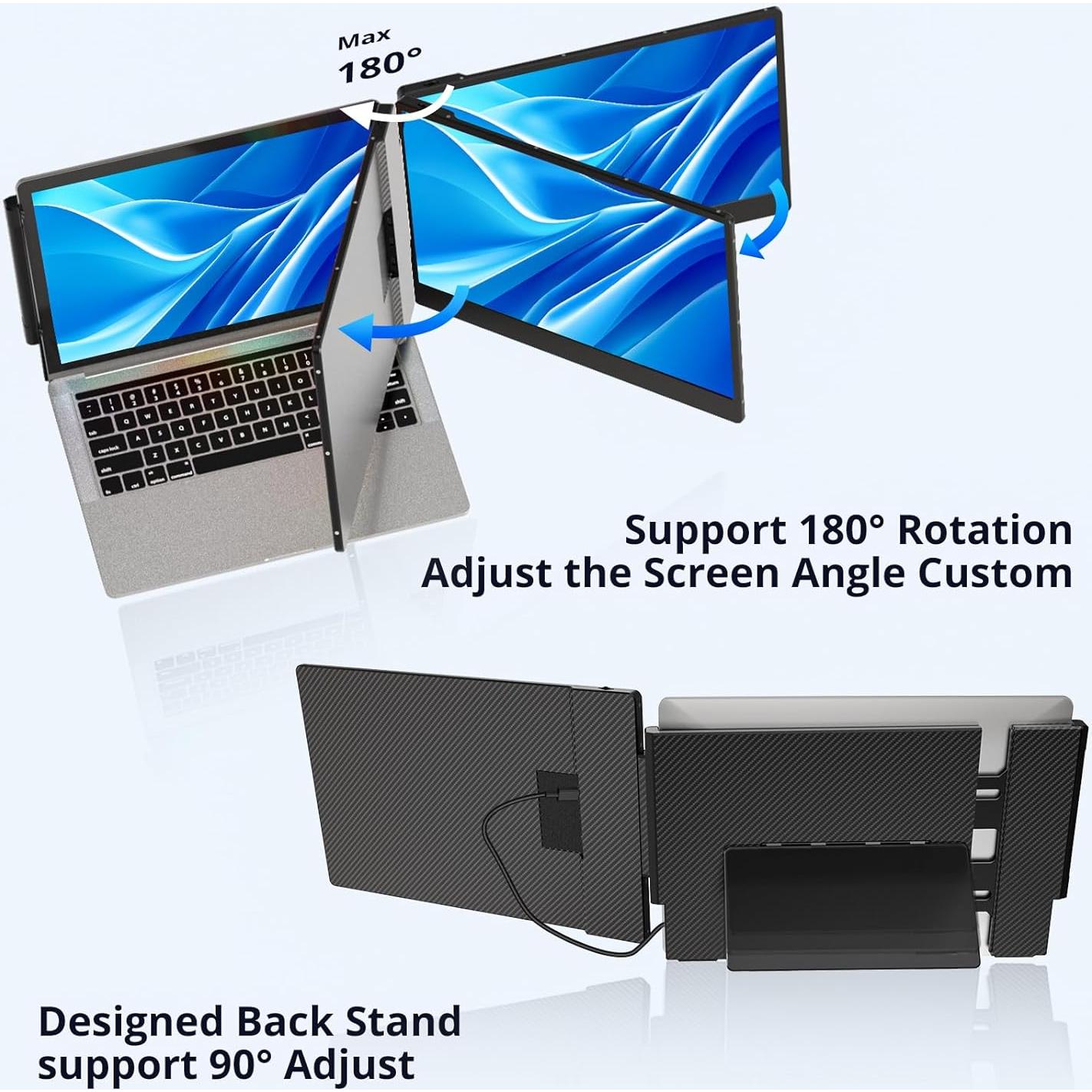 Monitor Portátil Synnov 14" 1080P con Altavoz y Soporte